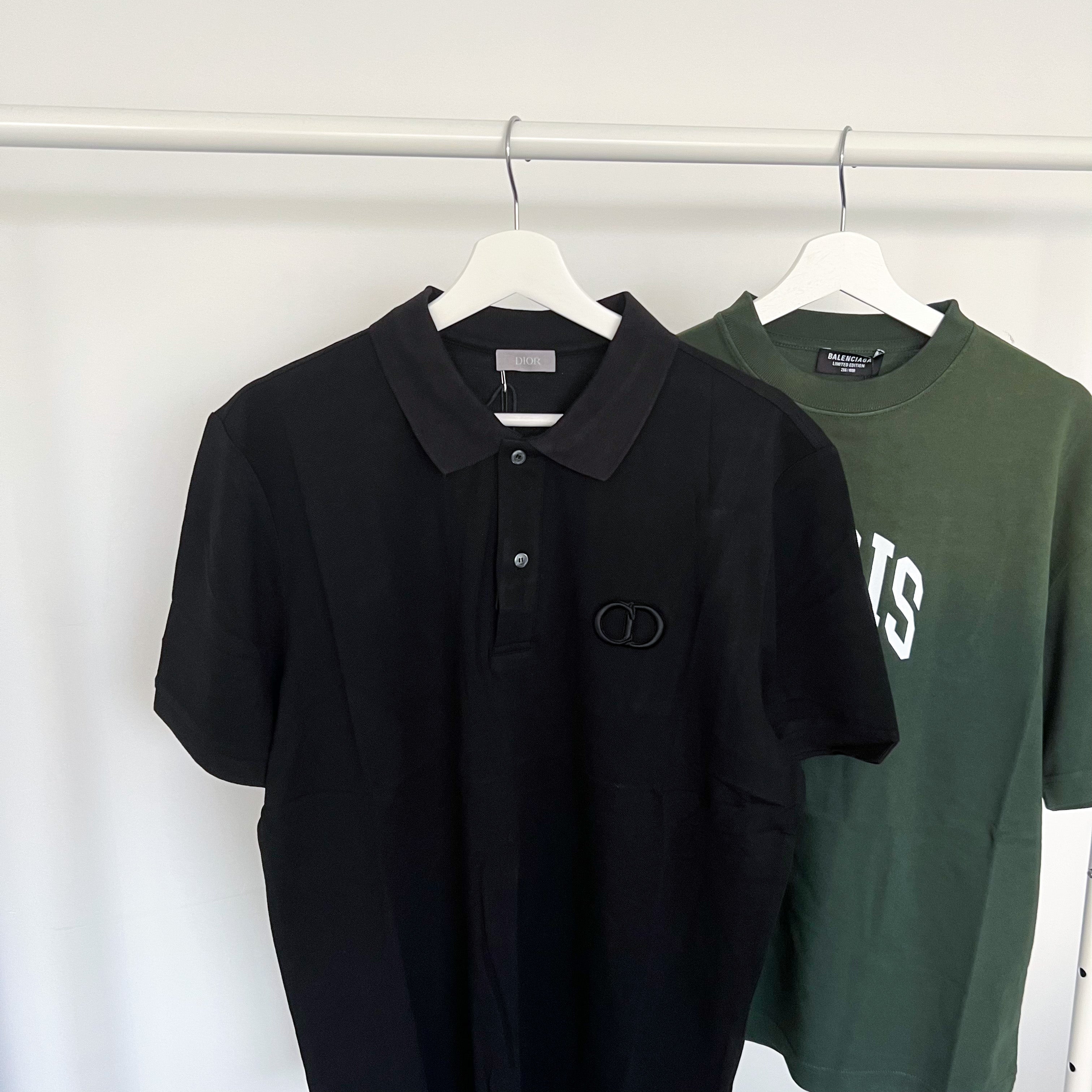 Dior - CD Icon Polo Shirt Black Cotton Piqué - Size L - Men