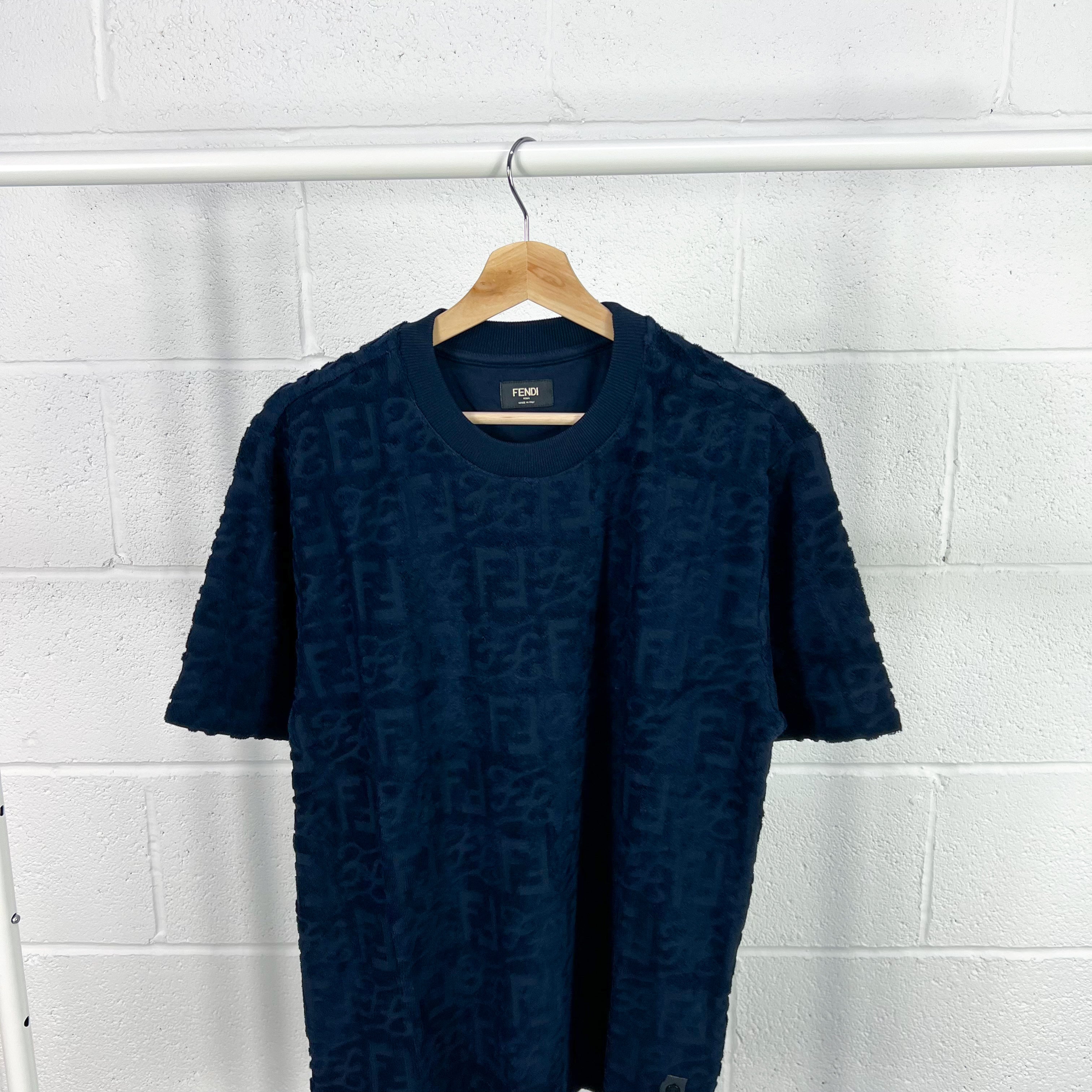 Fendi FF Calligraphy Towel Tee - Navy