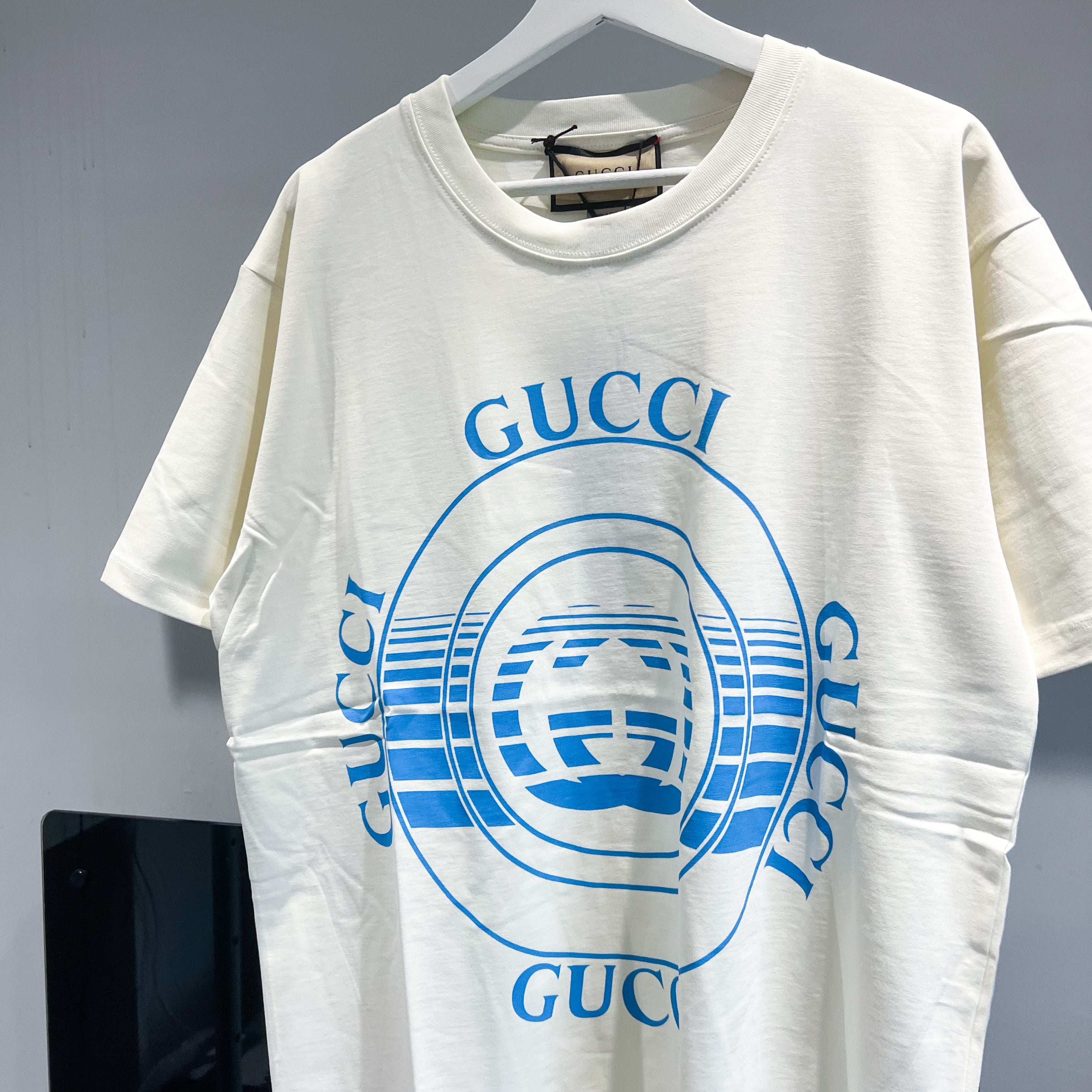 Gucci Record Logo Tee - Cream