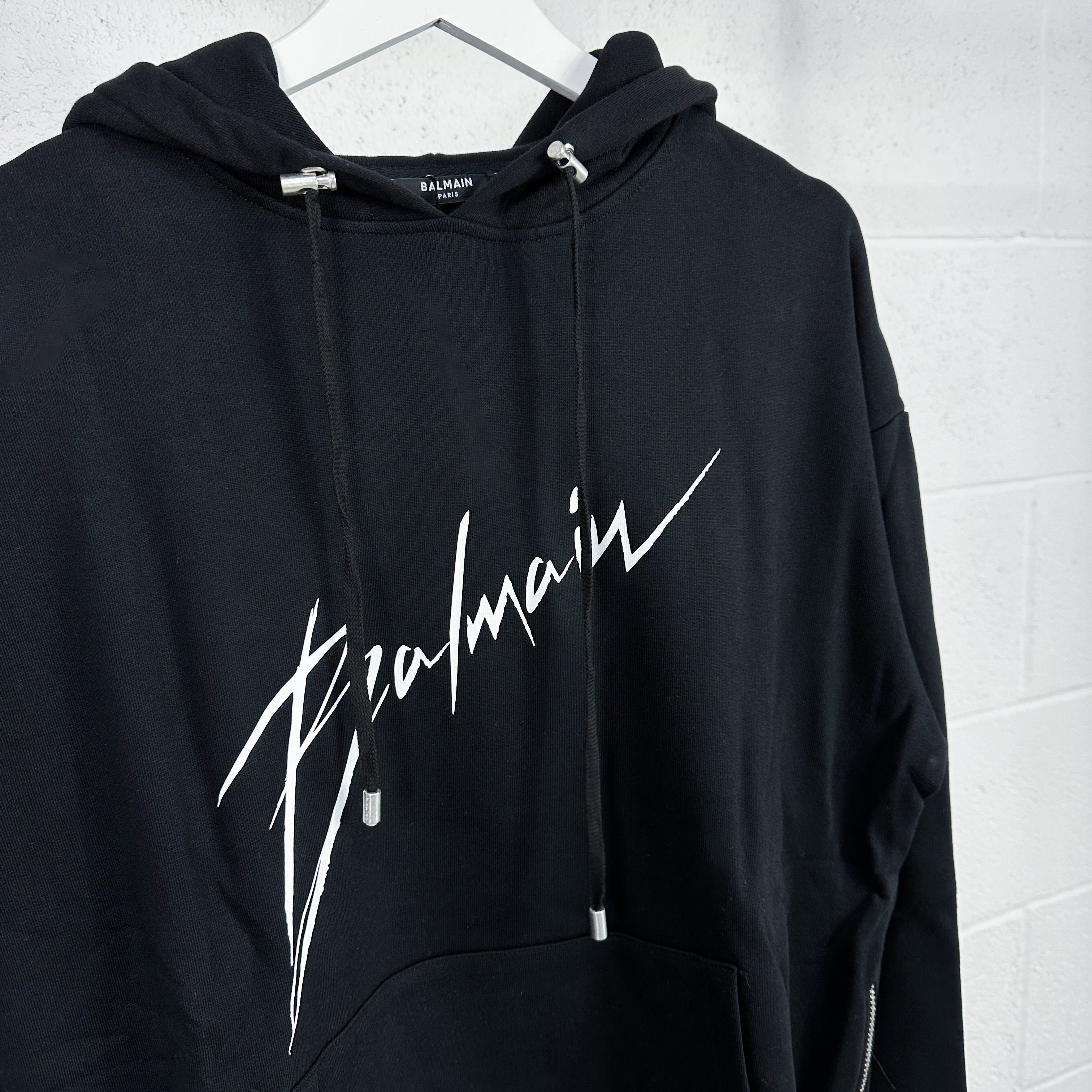 Balmain Signature Side-Zip Hoodie