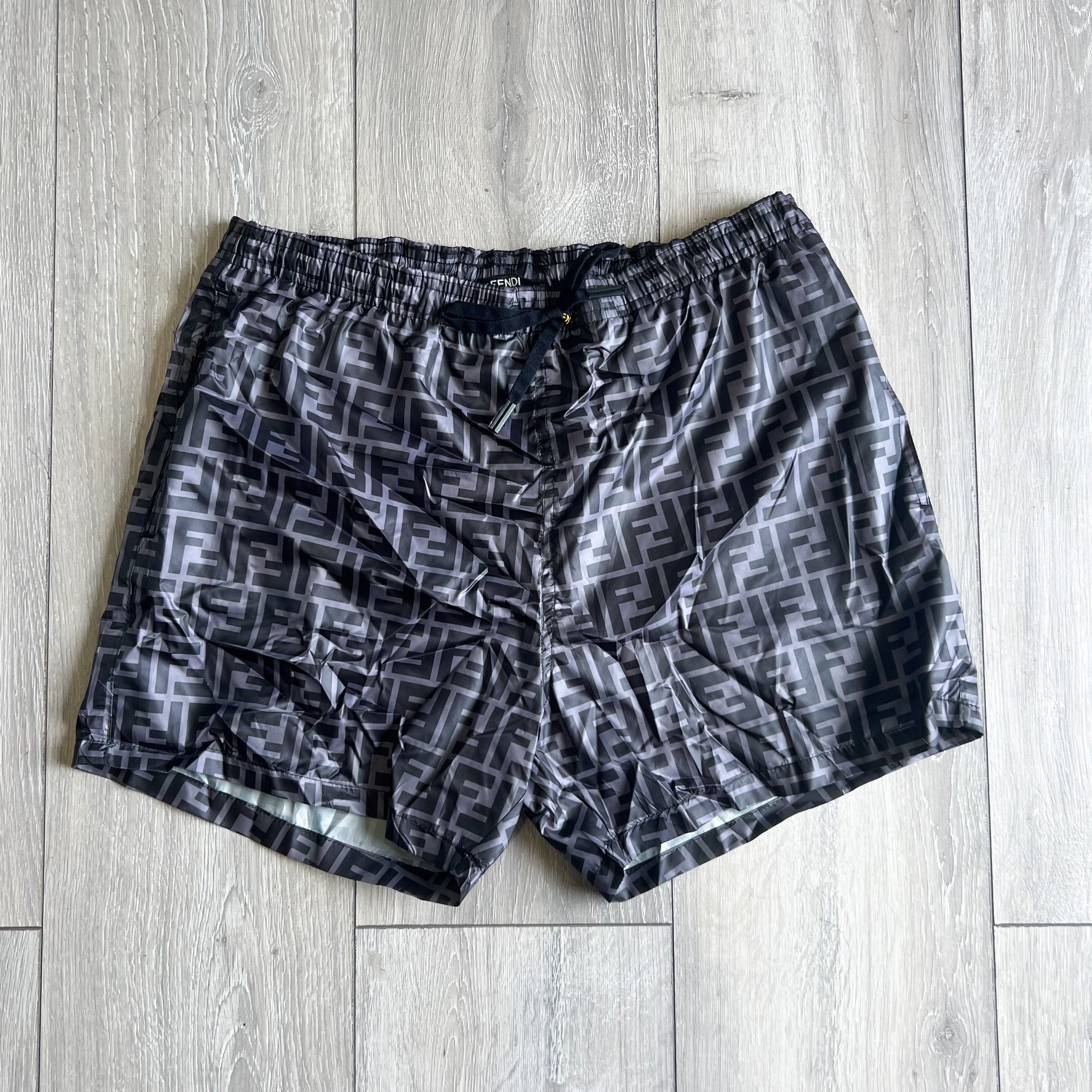 Fendi Monogram Swimshorts - Black / Grey