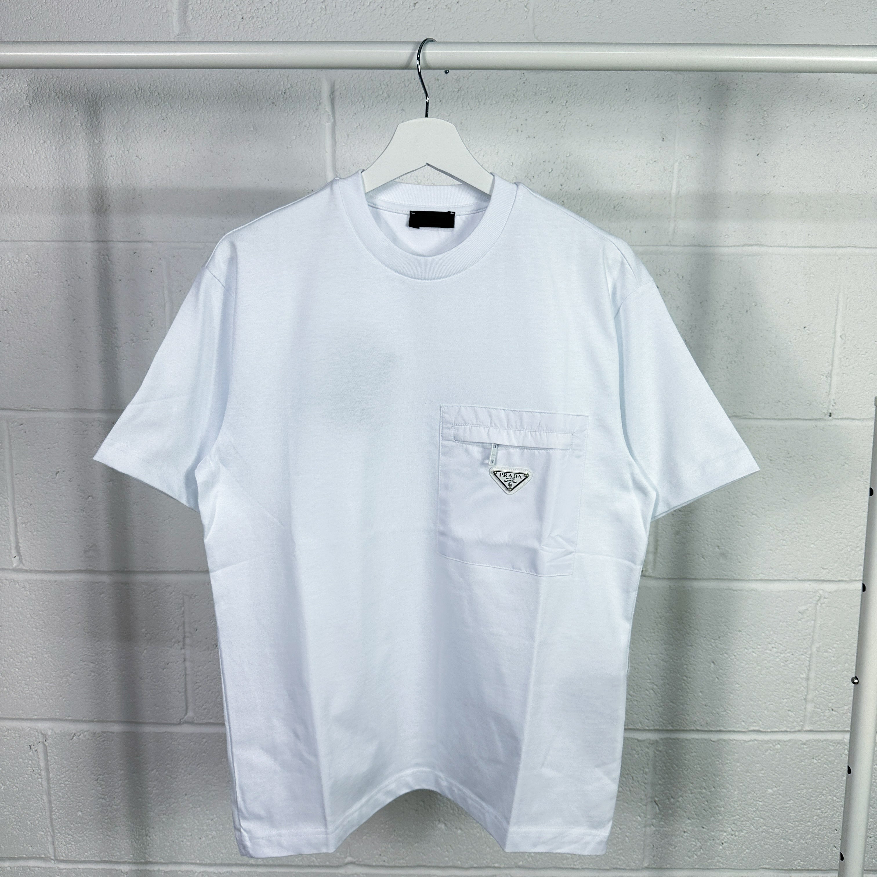 Prada Satin Pocket Tee - White