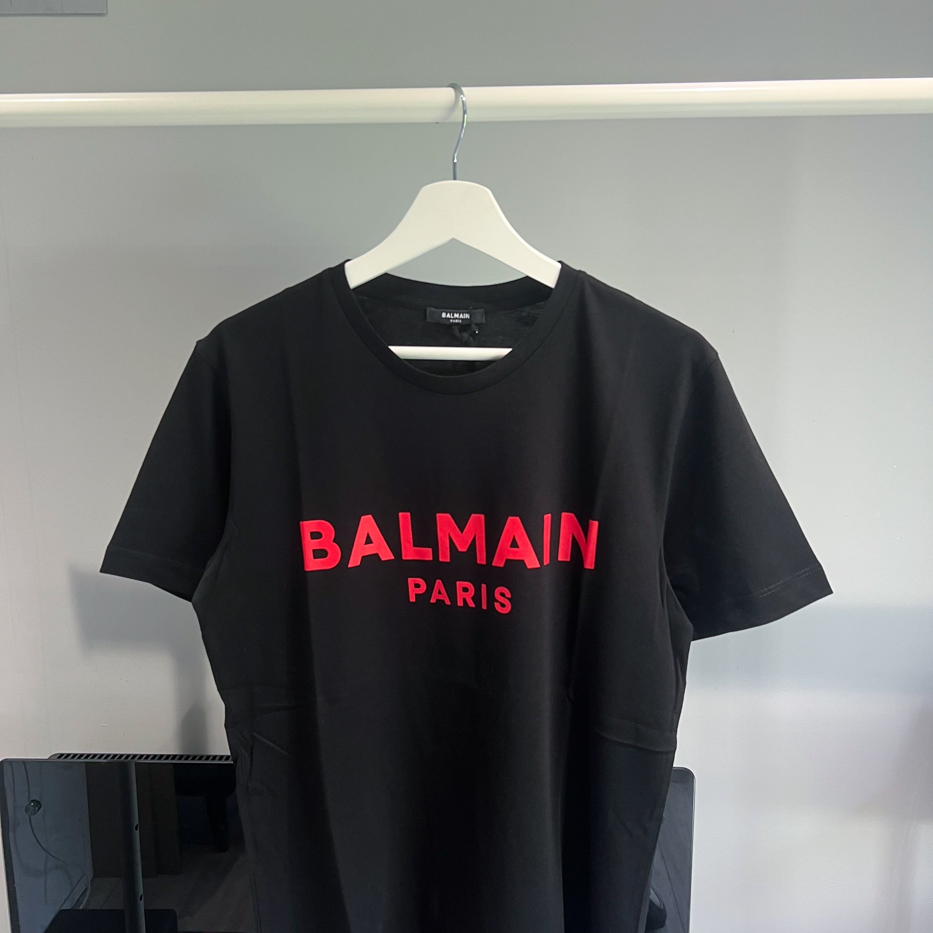 Balmain Paris Red Logo Tee