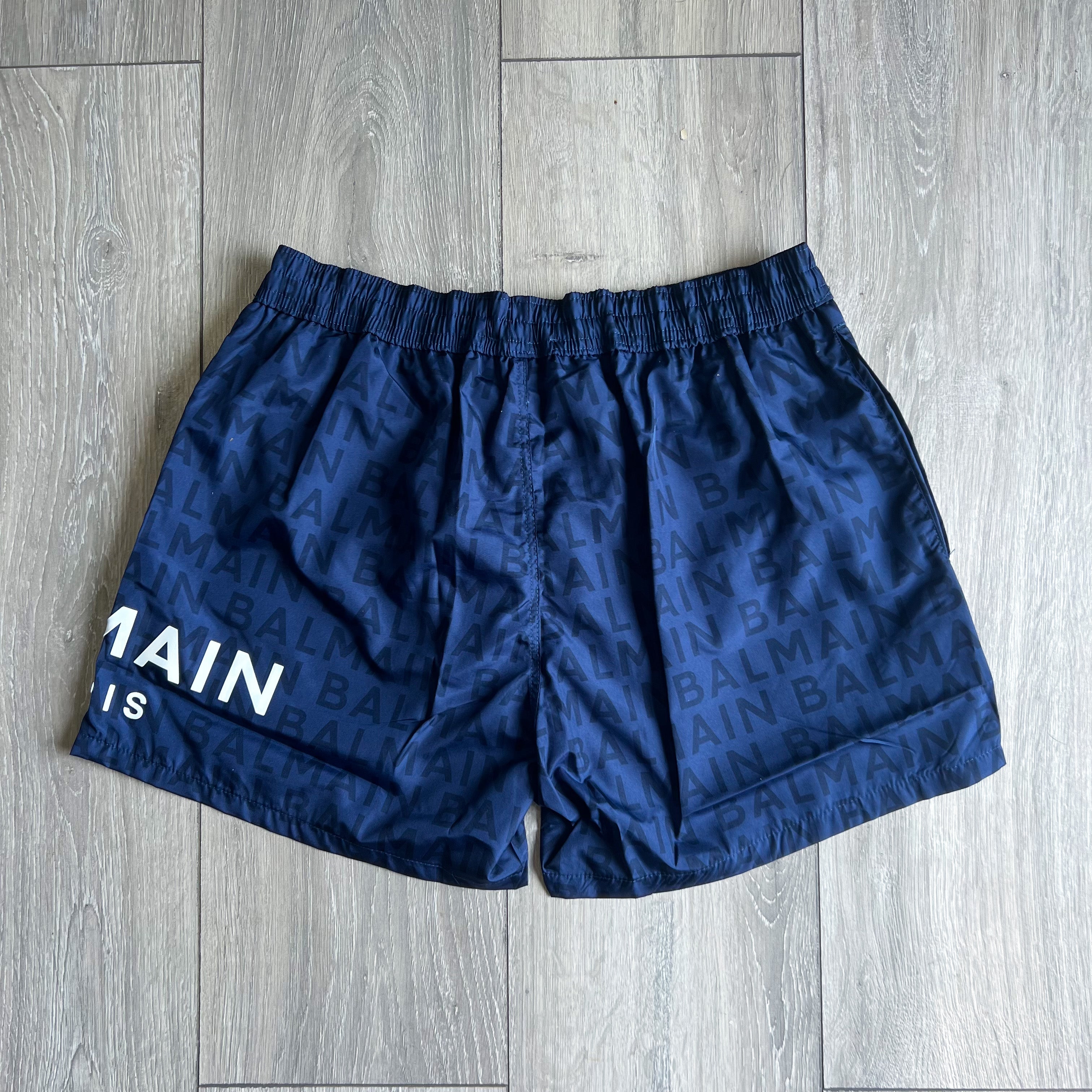 Balmain Monogram Swimshorts - Navy Blue