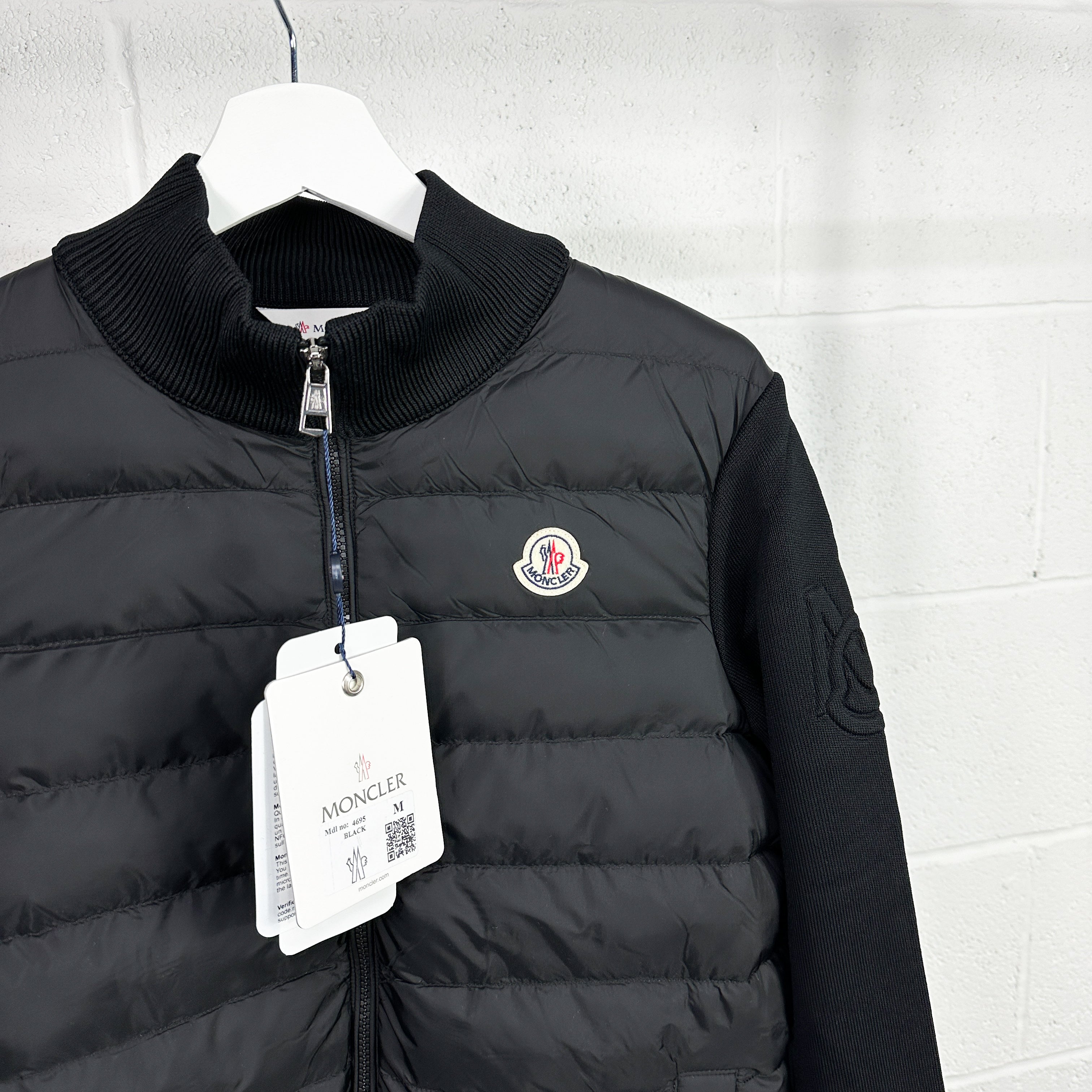 Moncler Knitted Zip Up Down Jacket