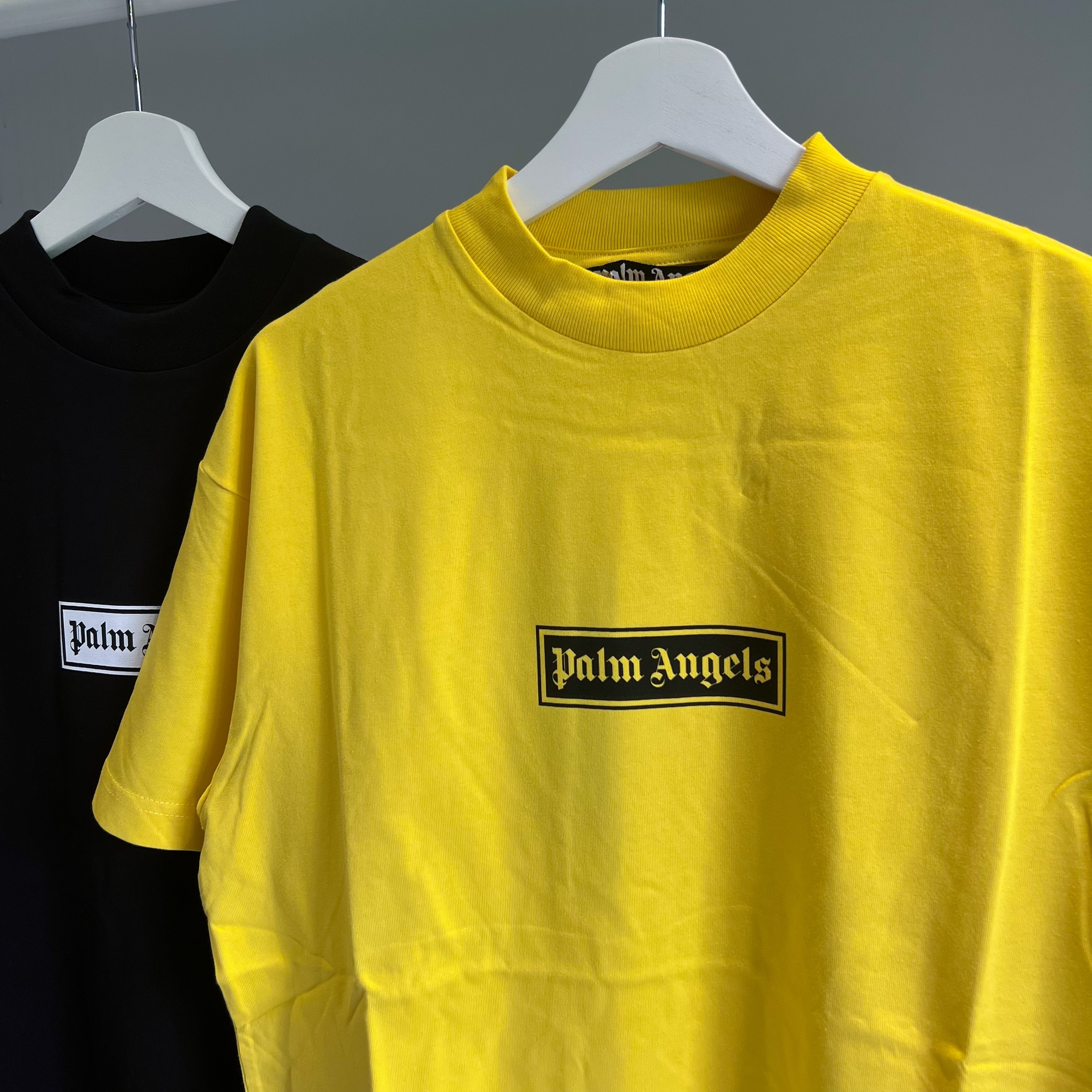 Palm Angels Box Logo Tee - Yellow