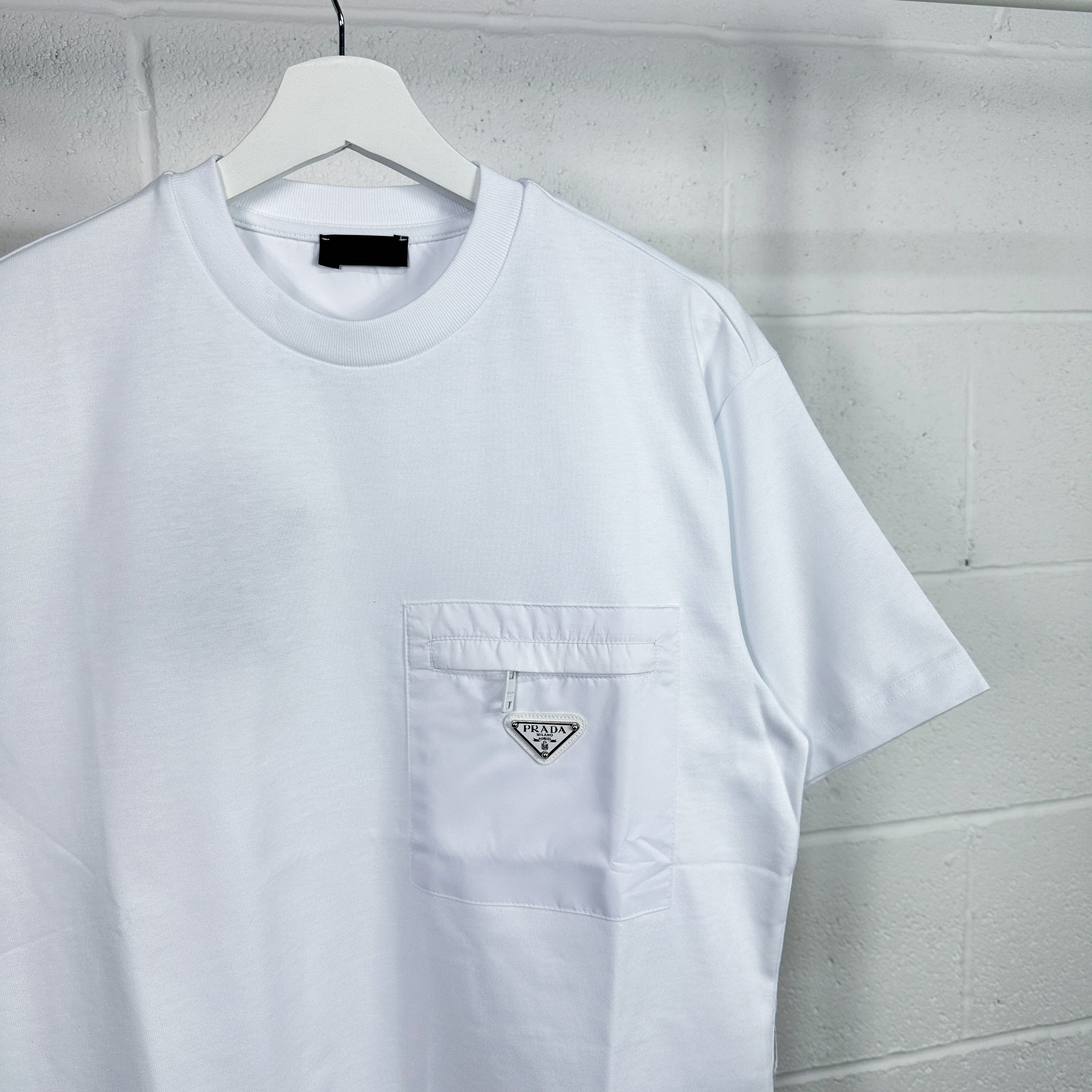 Prada Satin Pocket Tee - White