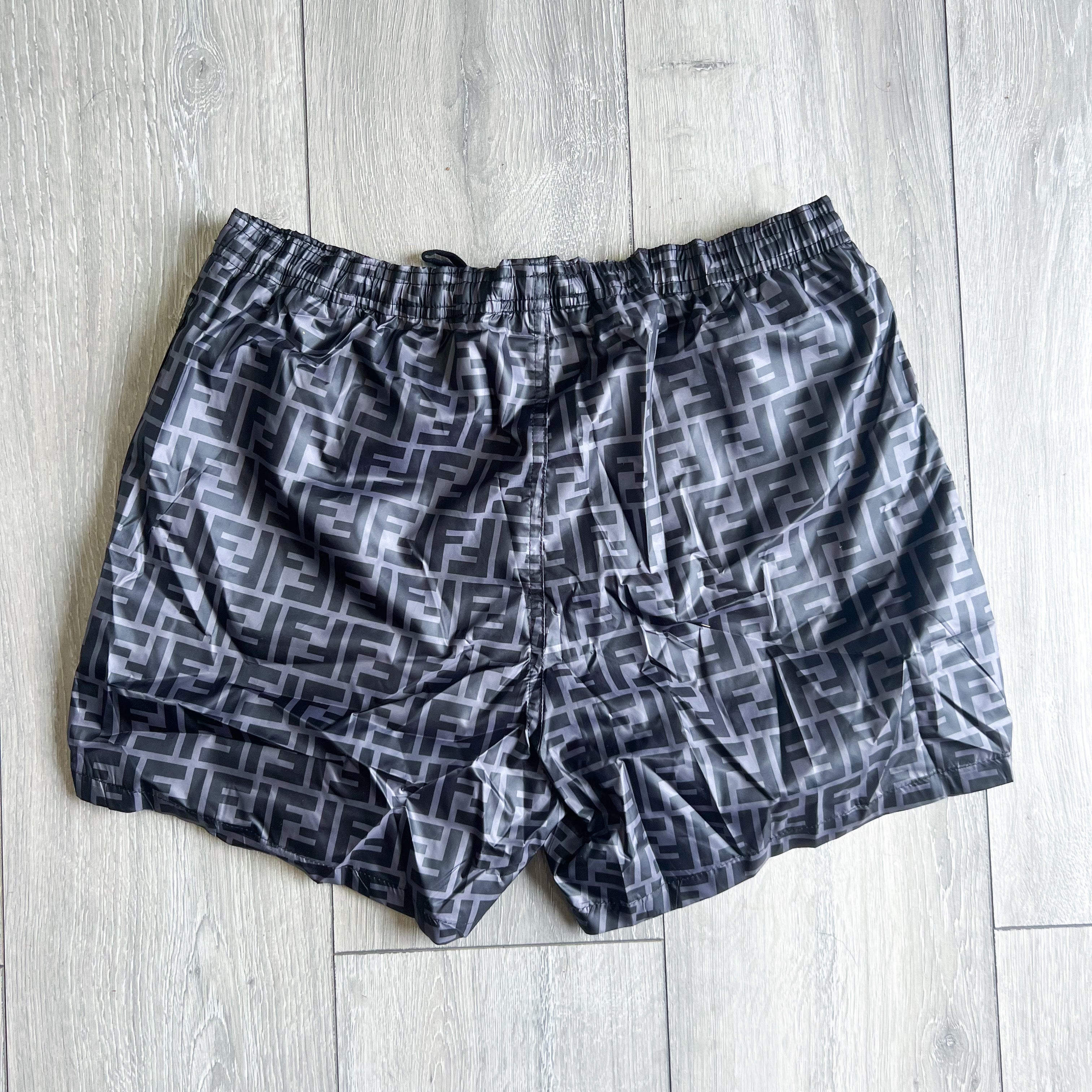 Fendi Monogram Swimshorts - Black / Grey