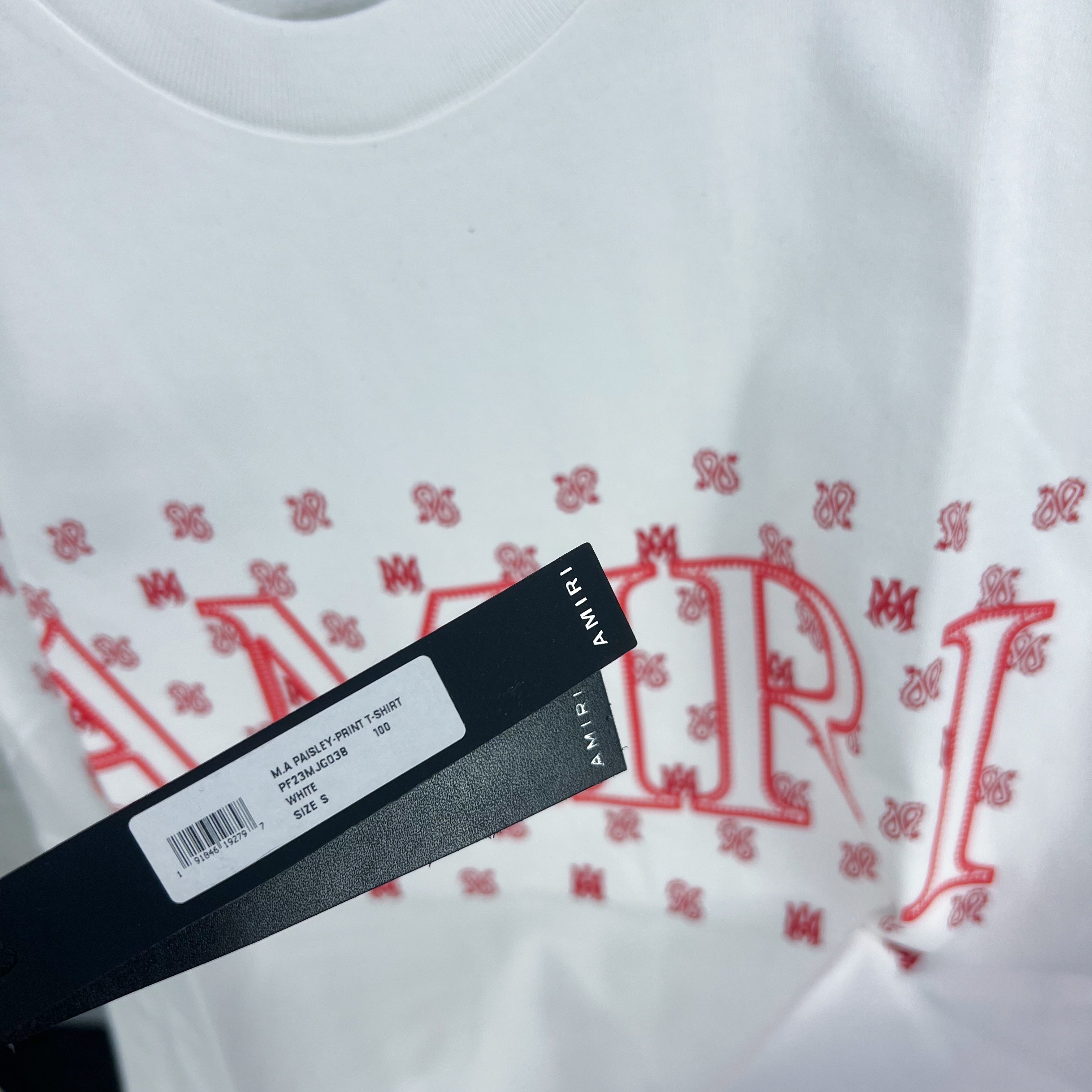 Amiri Paisley Logo Tee - White