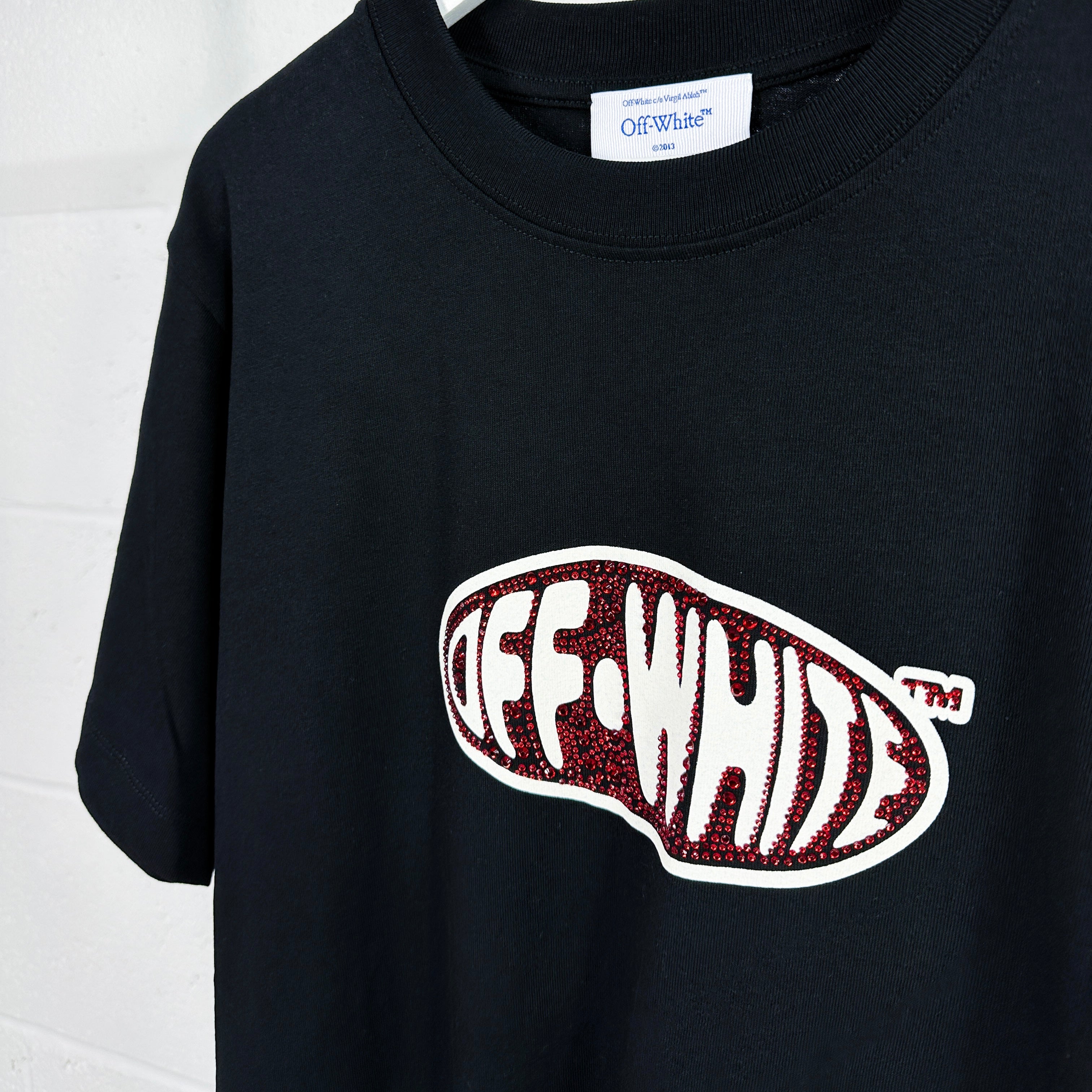 Off-White Crystal Round Logo Tee - Black