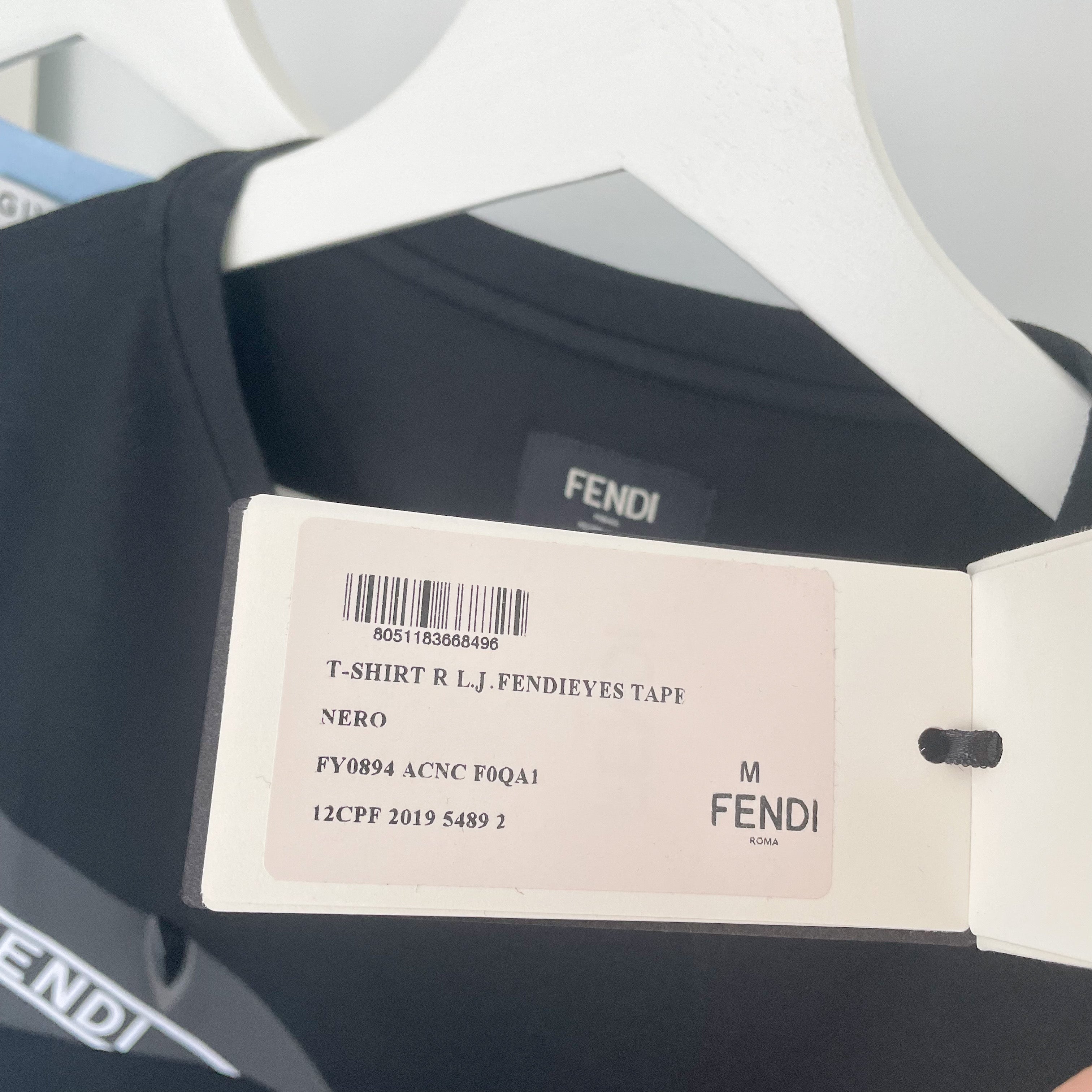 Fendi Eyes Tape Logo Tee