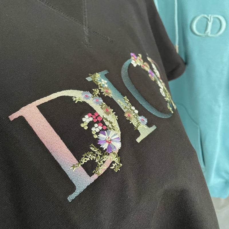 Dior Flowers Embroidered TShirt Black  GOAT