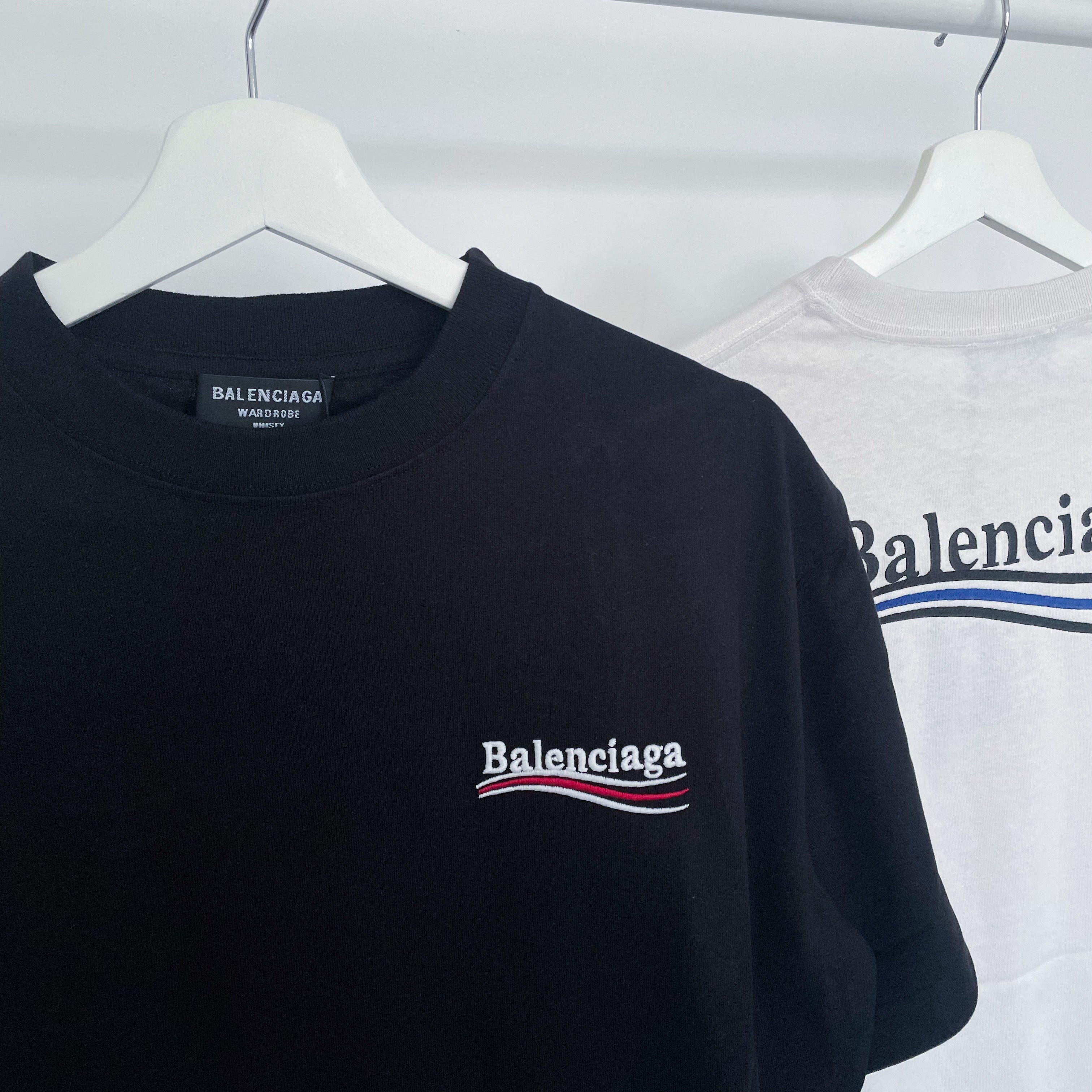 Balenciaga Embroidered Campaign Tee - Black
