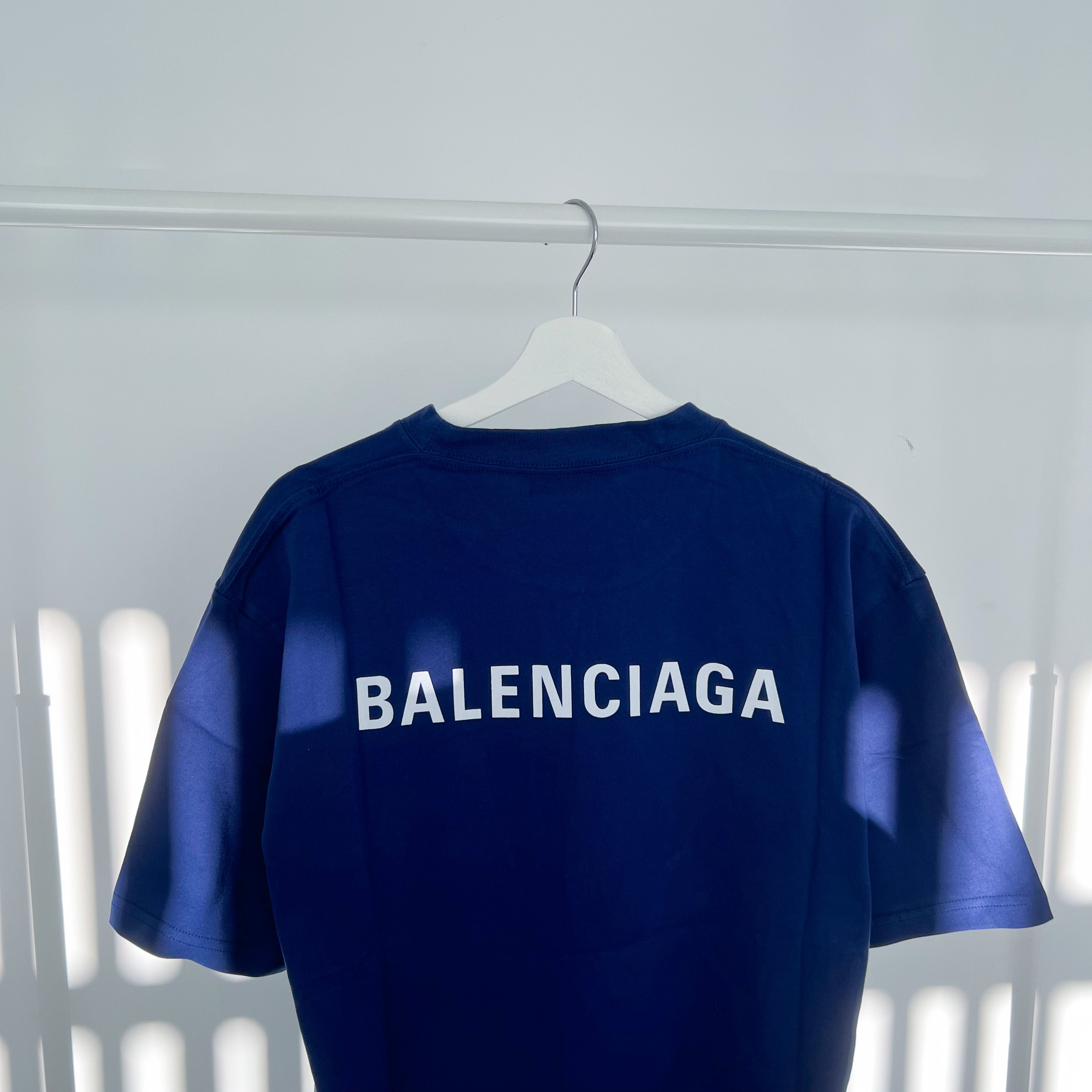 Balenciaga Back Logo Tee - Navy