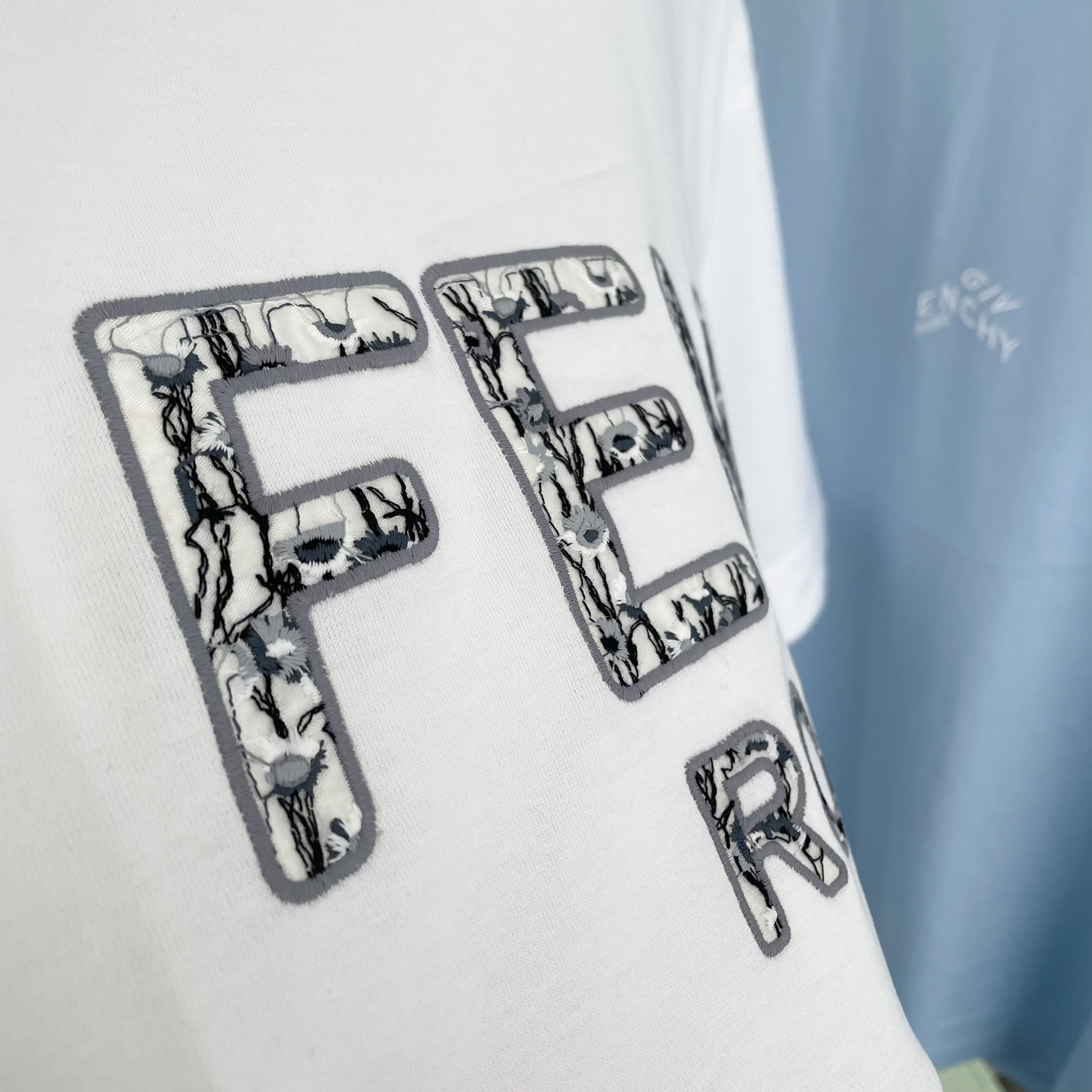 Fendi Paisley Embroidered Logo Tee - White