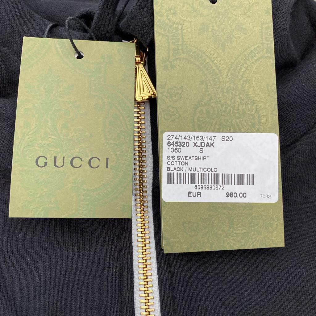 Gucci Zip-Up Embroidered Logo Hoodie