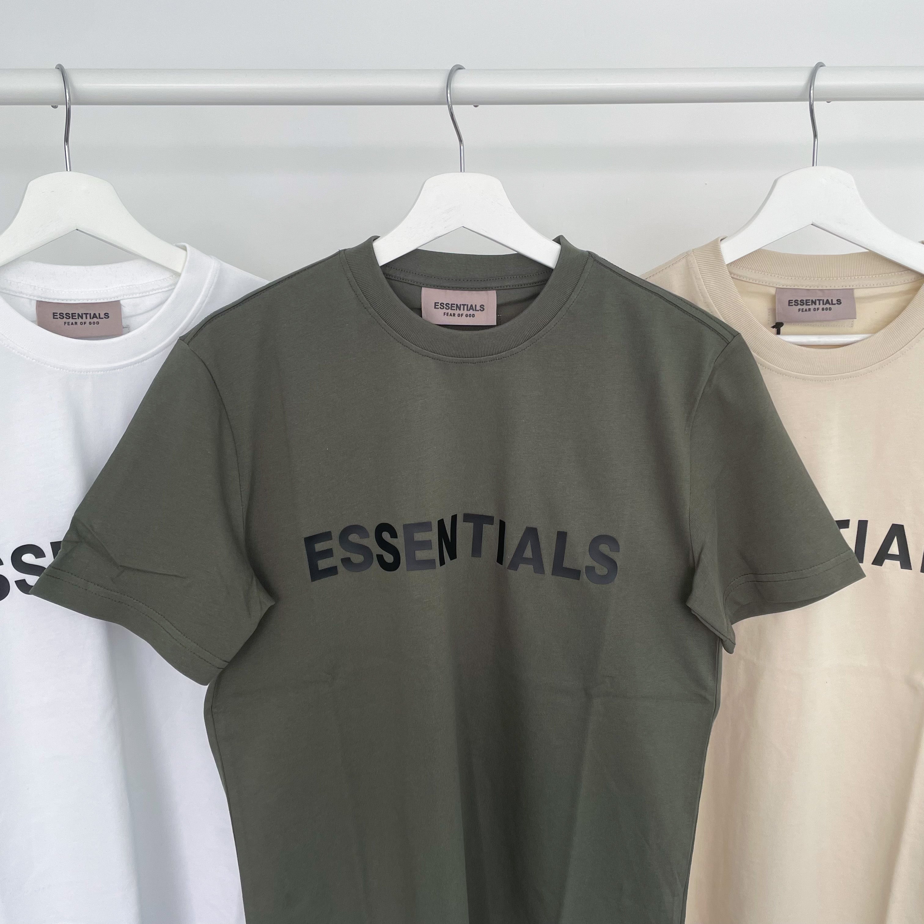 Fear of God Essentials Front Logo Tee - Khaki