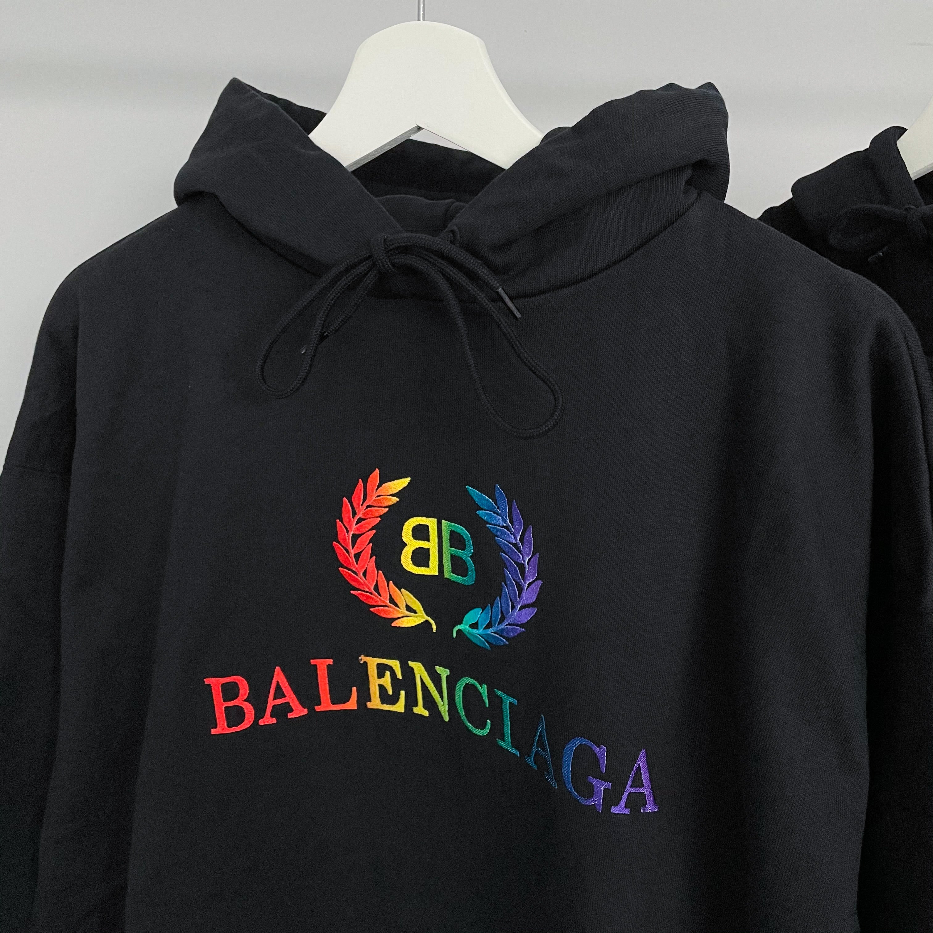 Balenciaga Rainbow Embroidered Hoodie