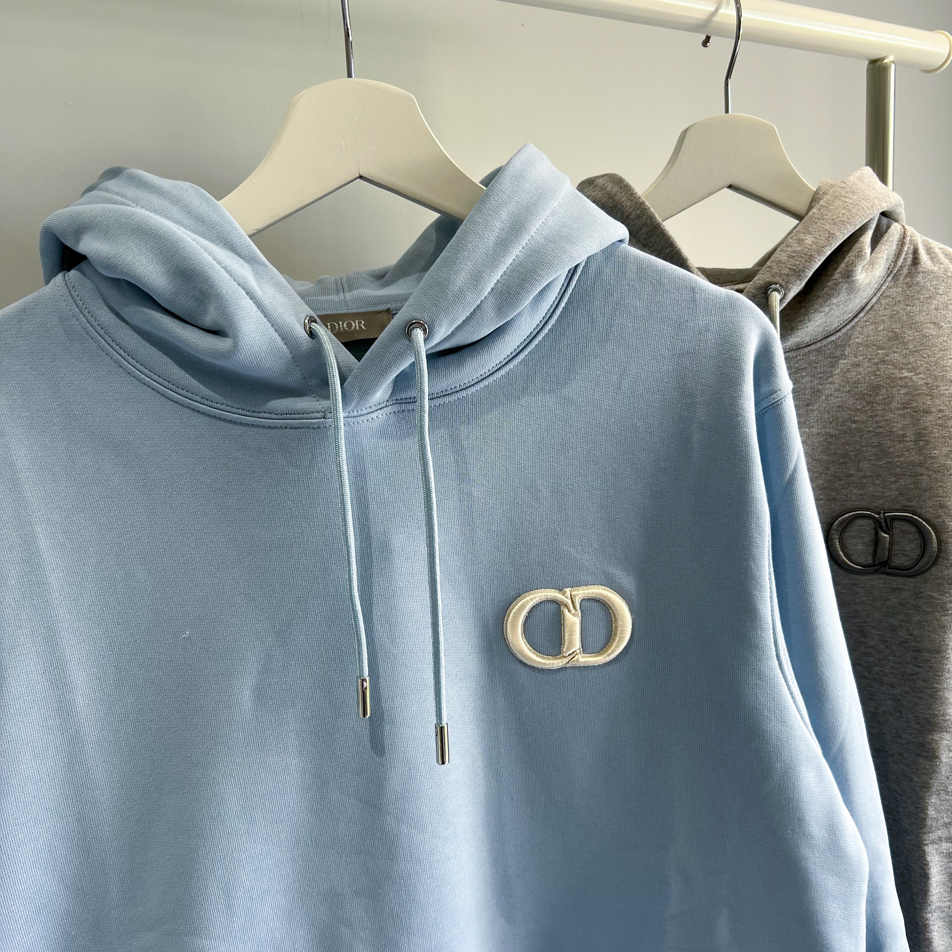 Dior CD Icon Logo Hoodie - Light Blue