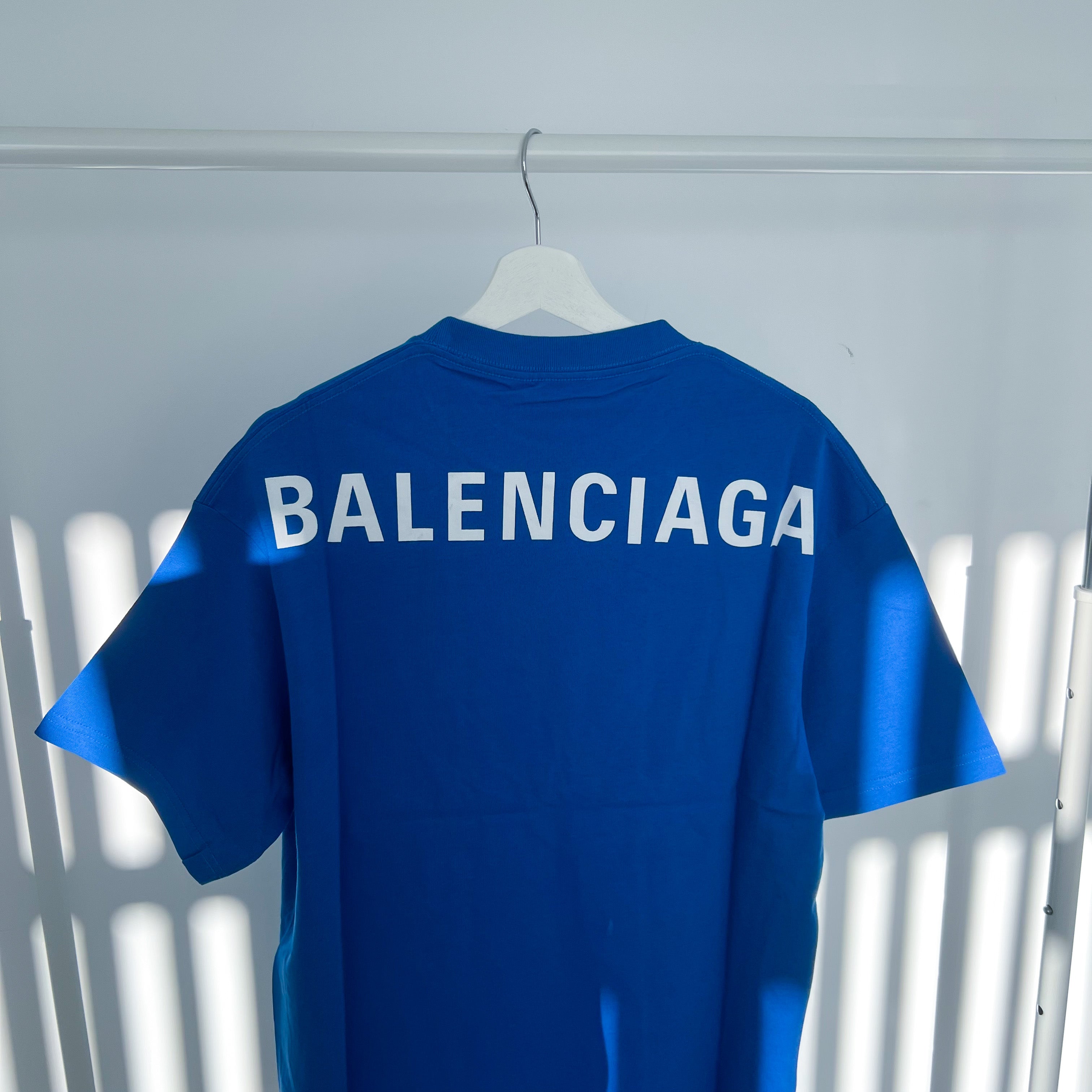 Balenciaga Back Logo Tee - Royal Blue