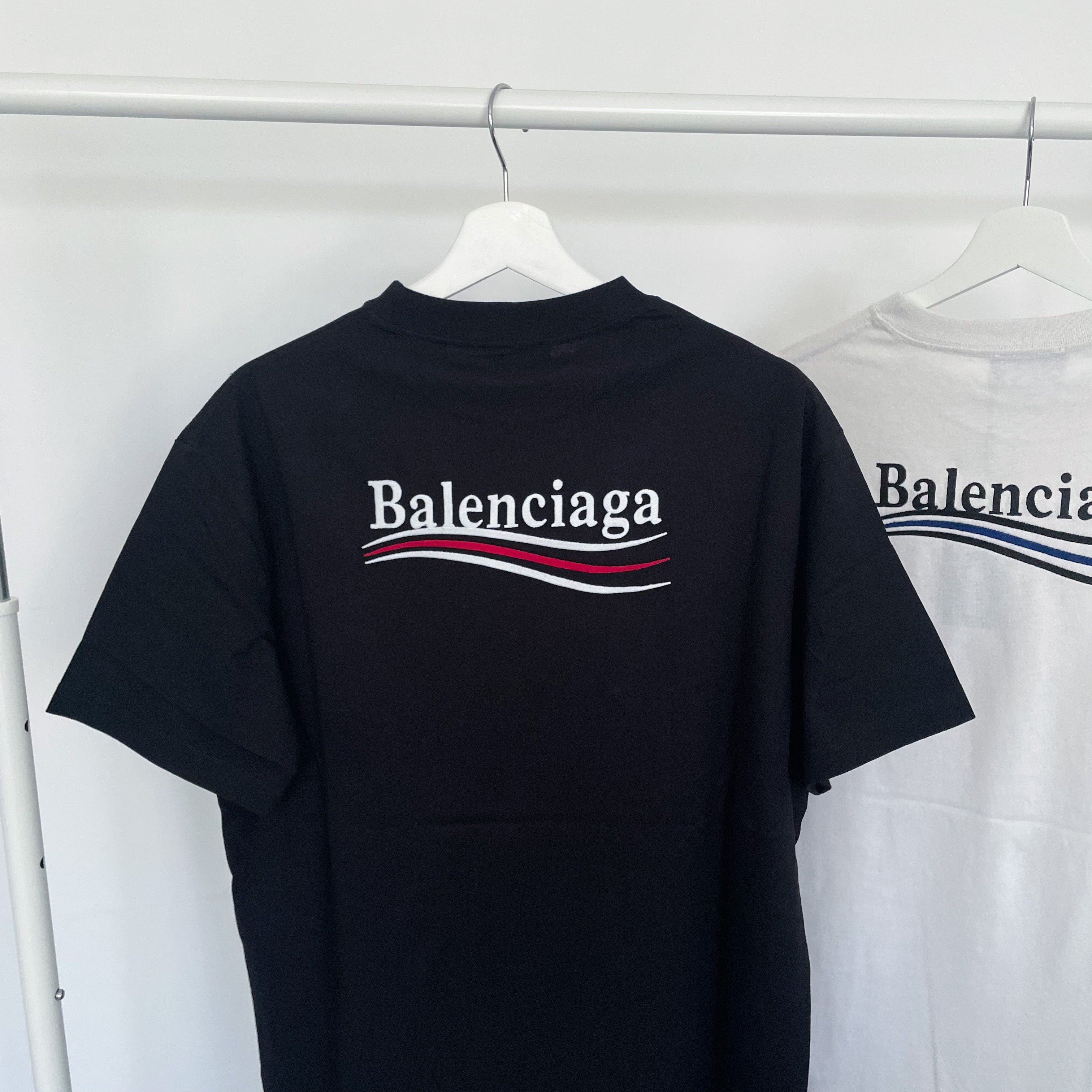 Balenciaga Embroidered Campaign Tee - Black