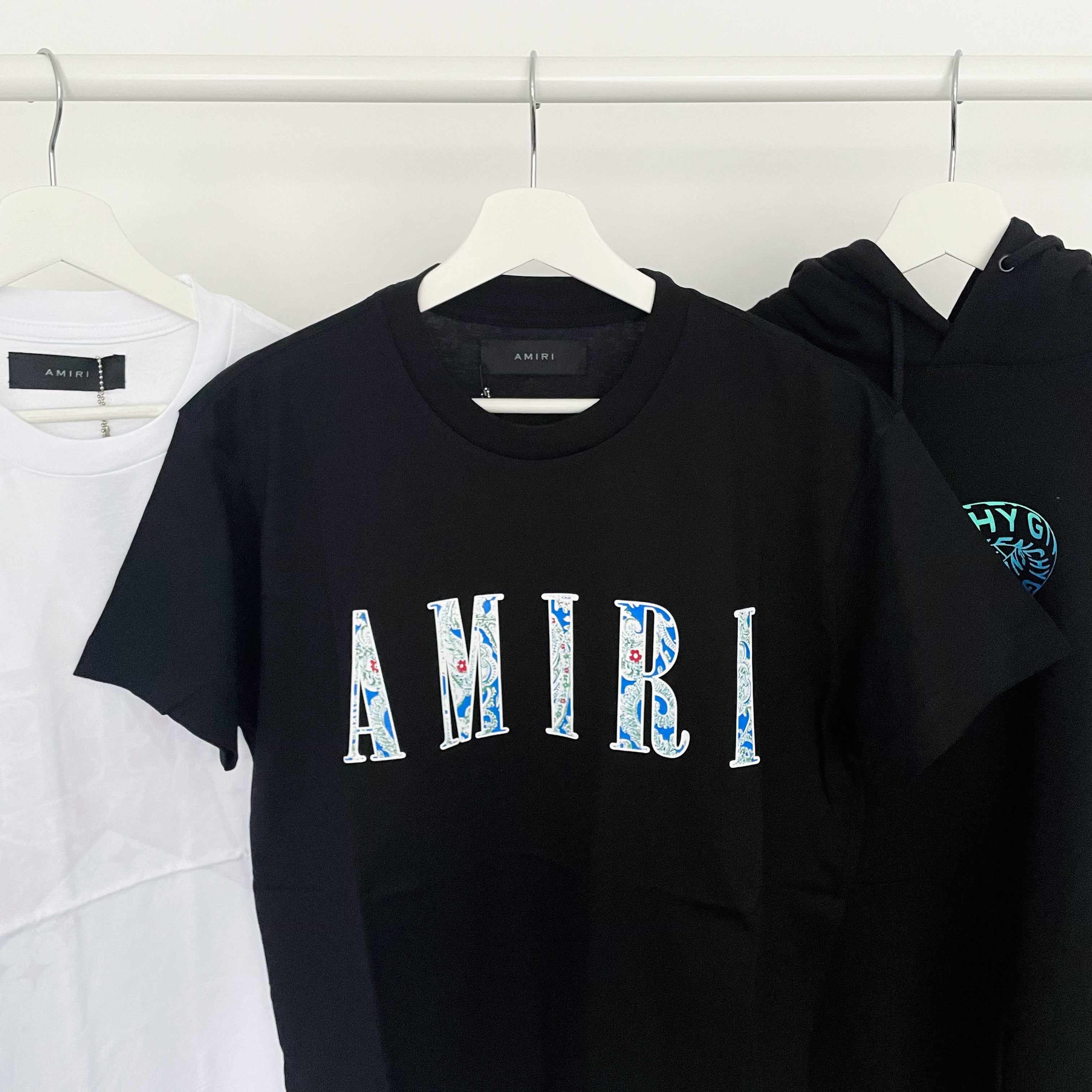 Amiri Paisley Logo Tee - Black