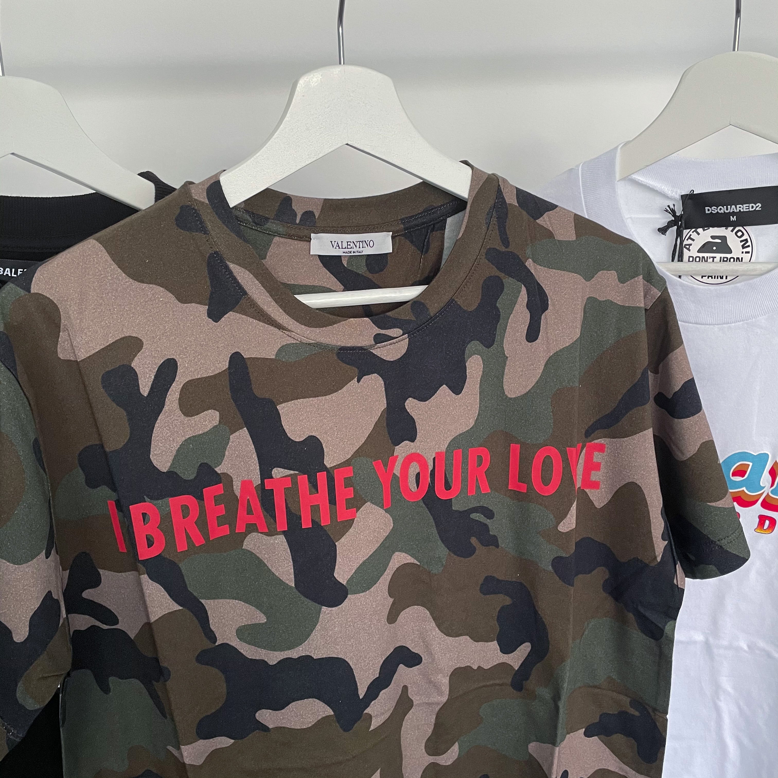 Valentino ‘I Breathe Your Love’ Camo Tee