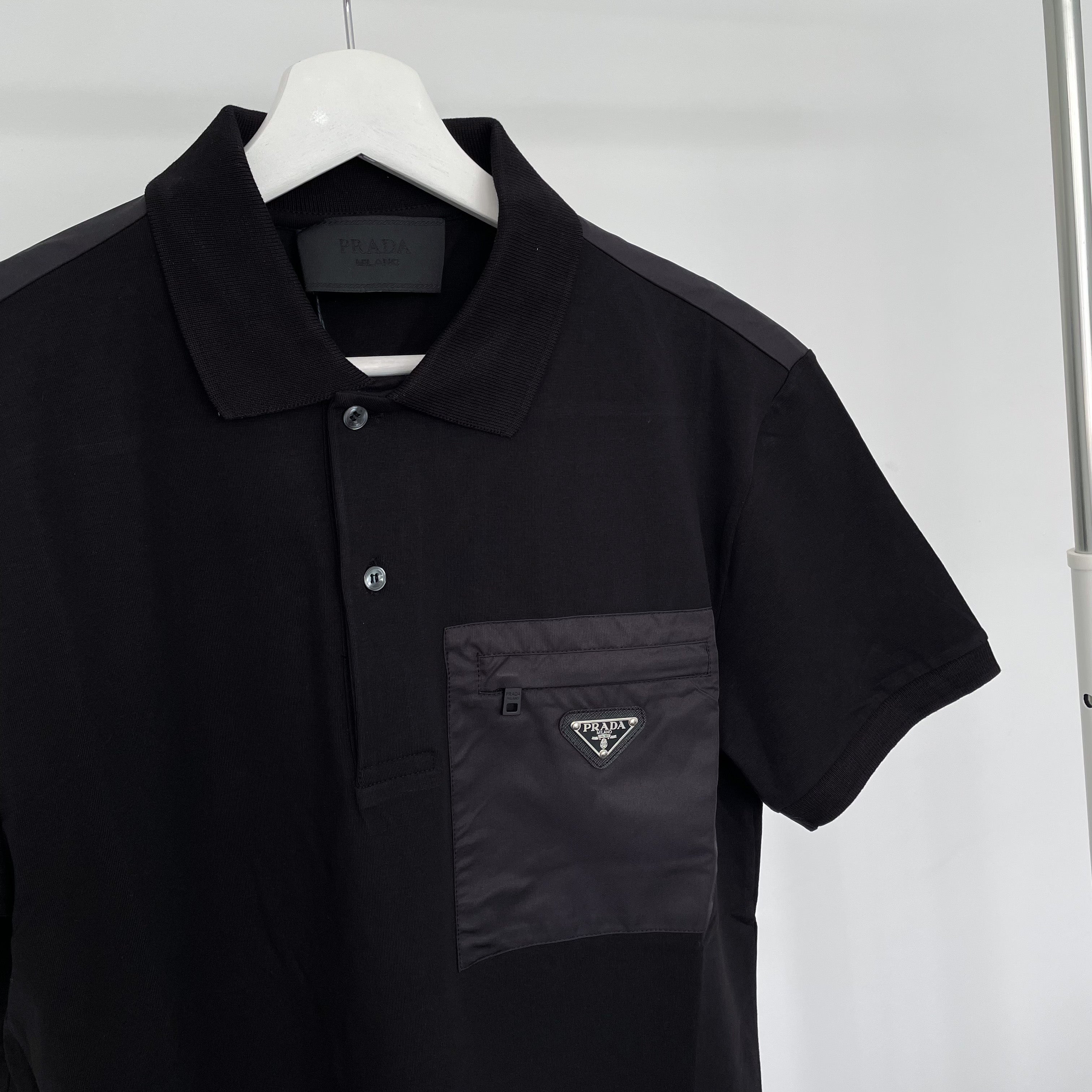 Prada Satin Pocket Polo Tee