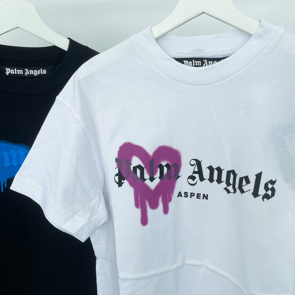 Palm Angels London Heart Spray T-shirt in Black