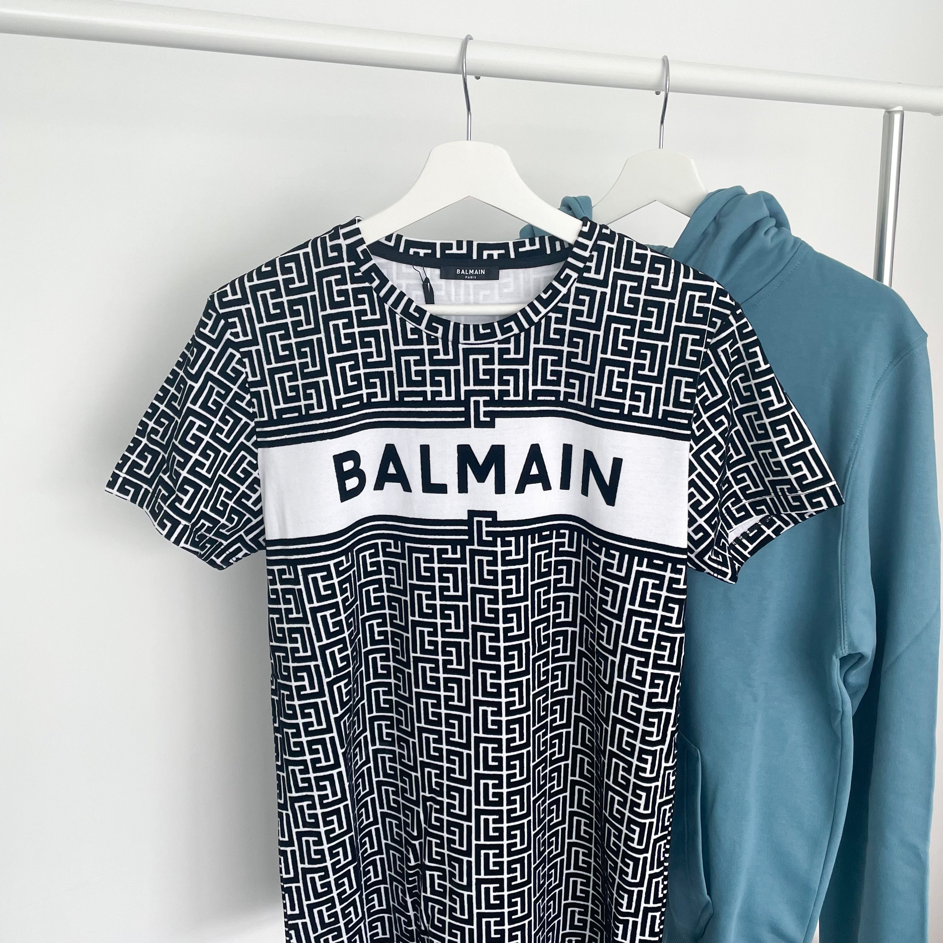 Balmain Monogram Velour Print Tee