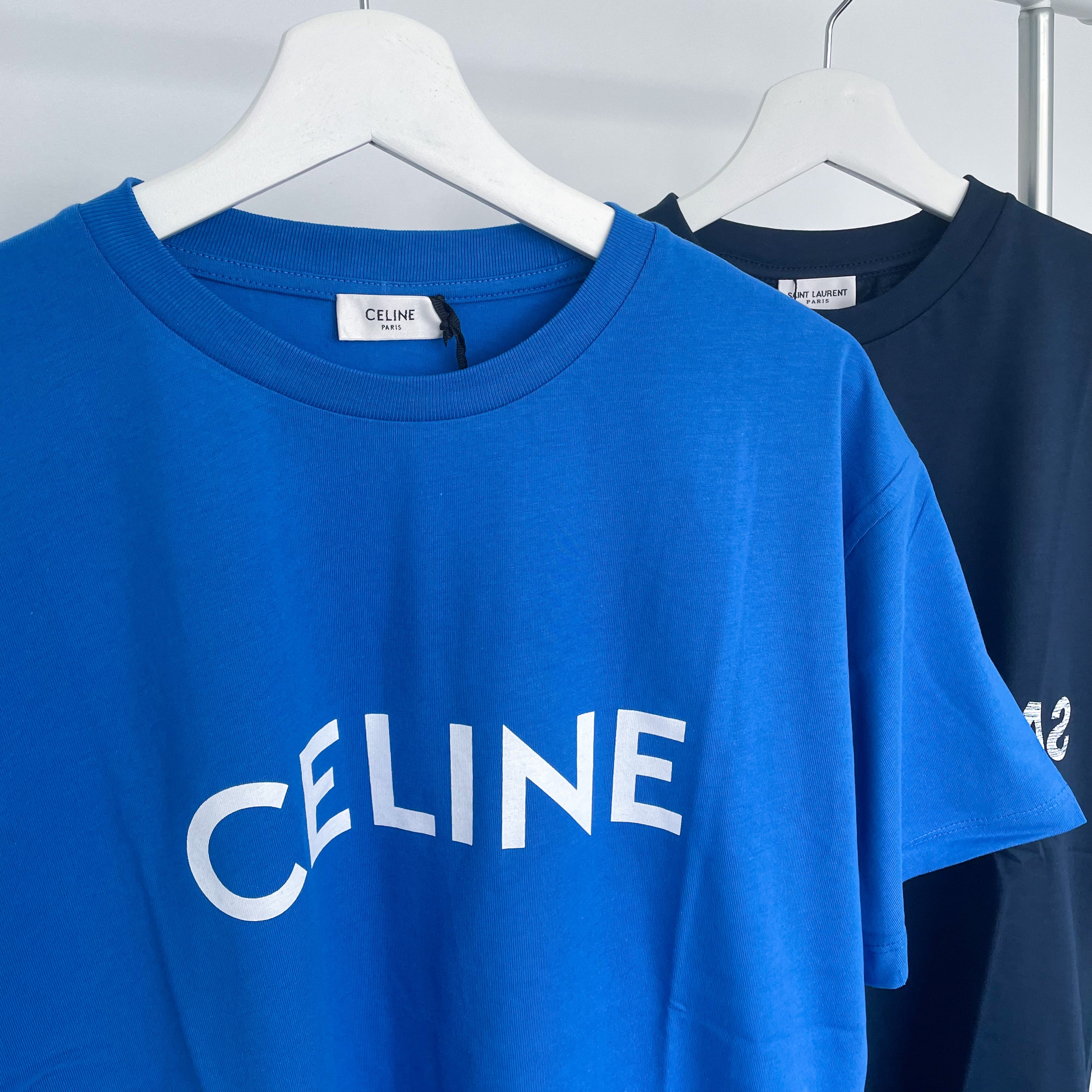 Celine Classic Logo Tee - Blue