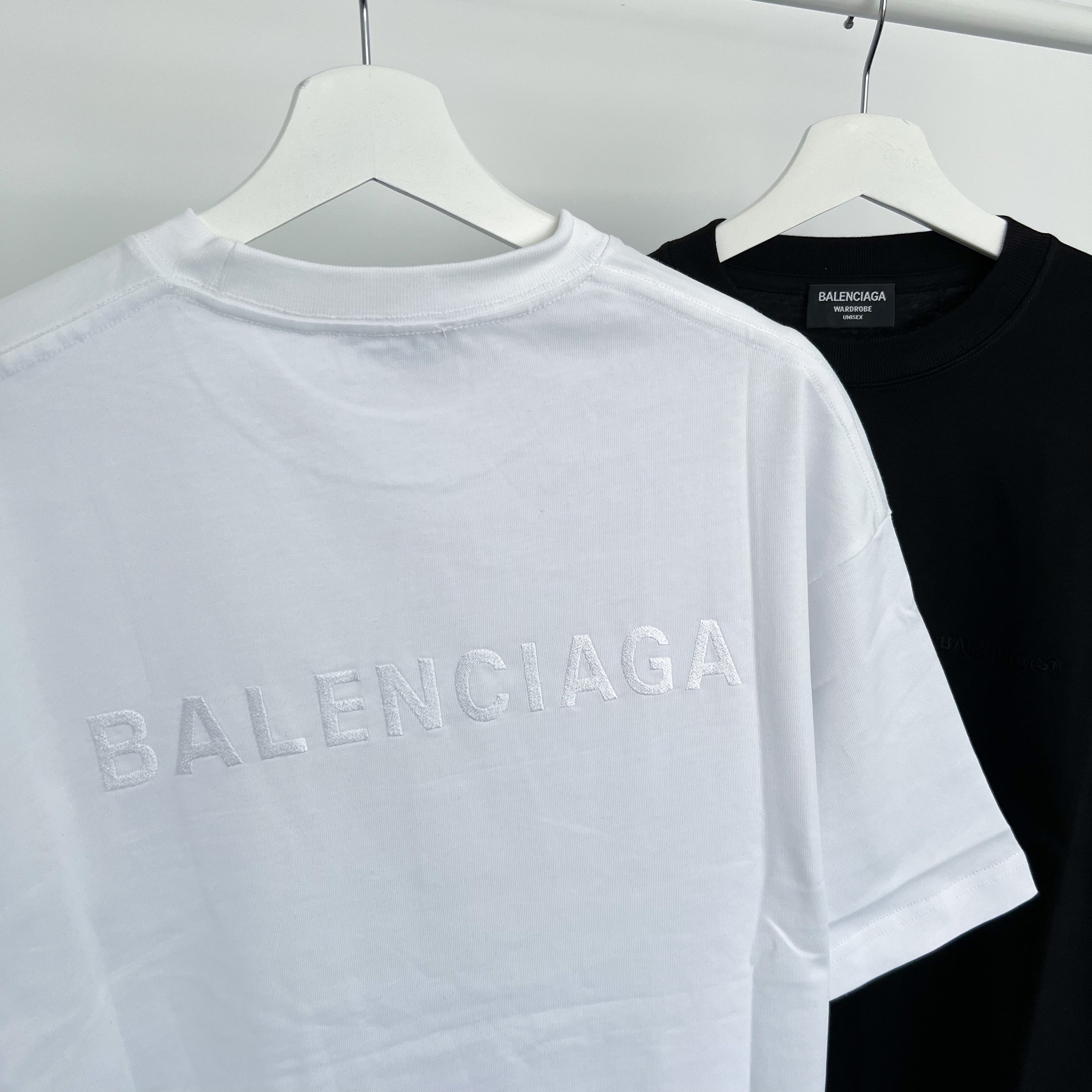 Balenciaga Embroidered Back Logo Tee - White