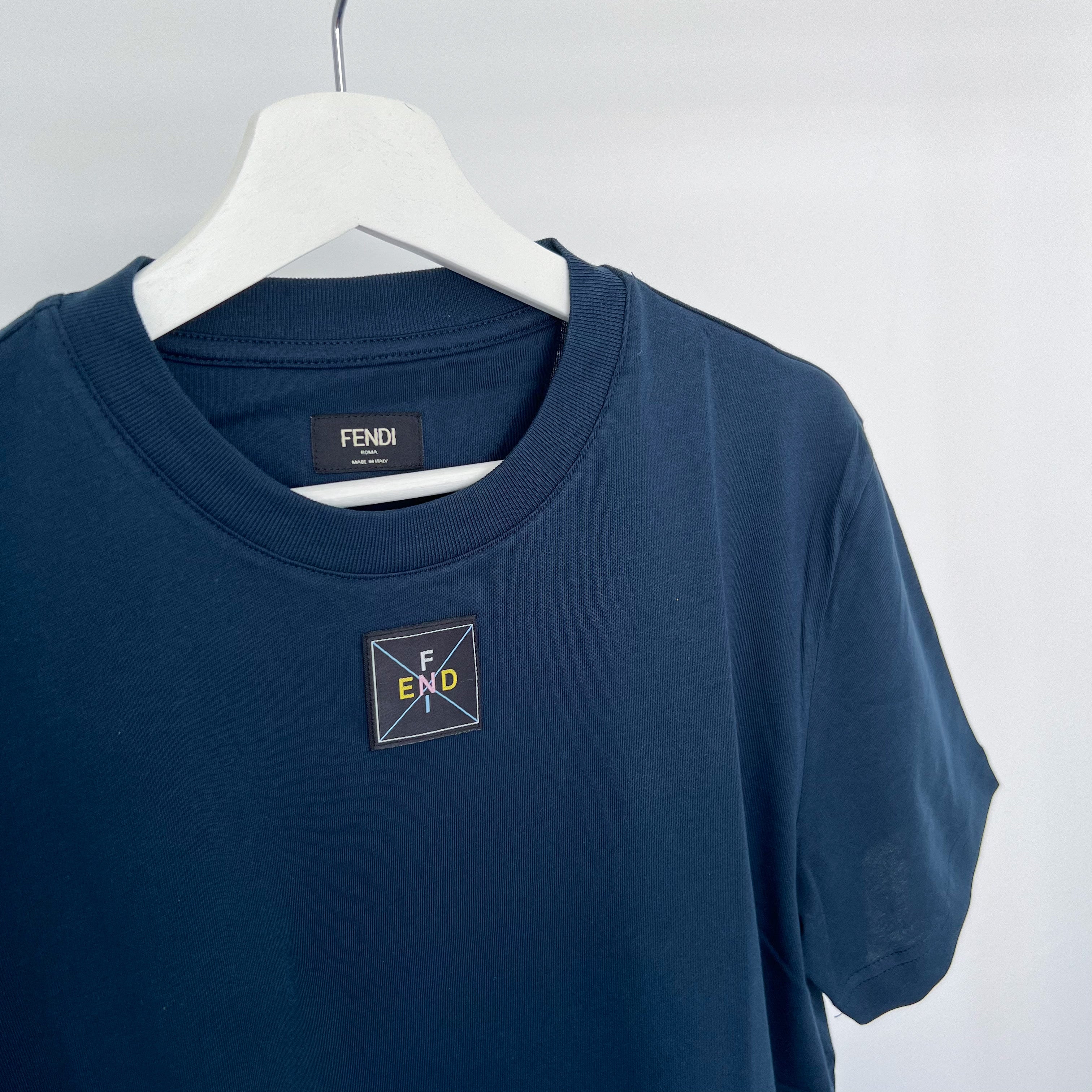 Fendi Patch Logo Tee - Navy