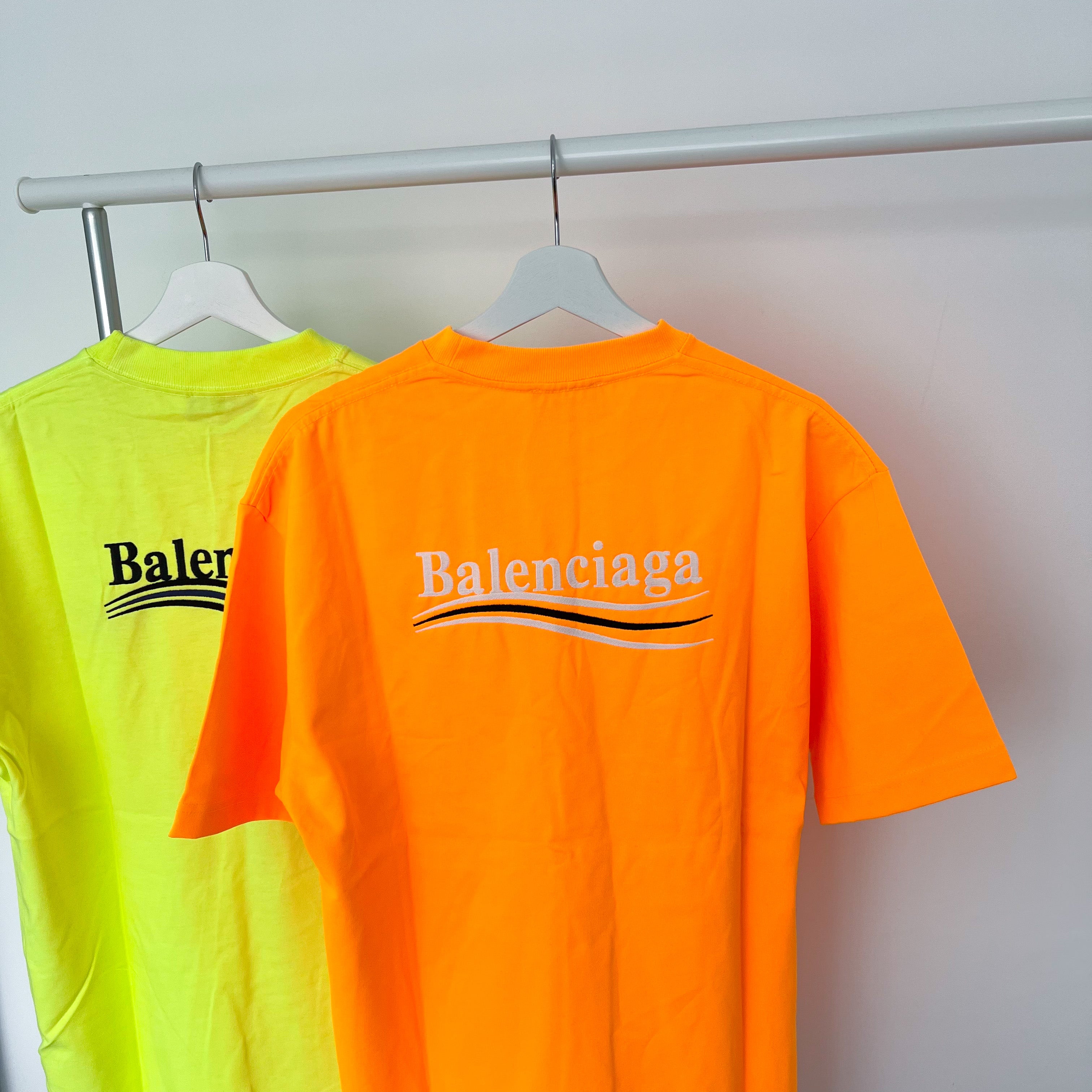 Balenciaga Embroidered Political Campaign Tee - Orange