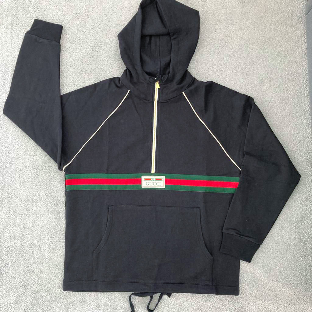 Gucci Zip-Up Embroidered Logo Hoodie
