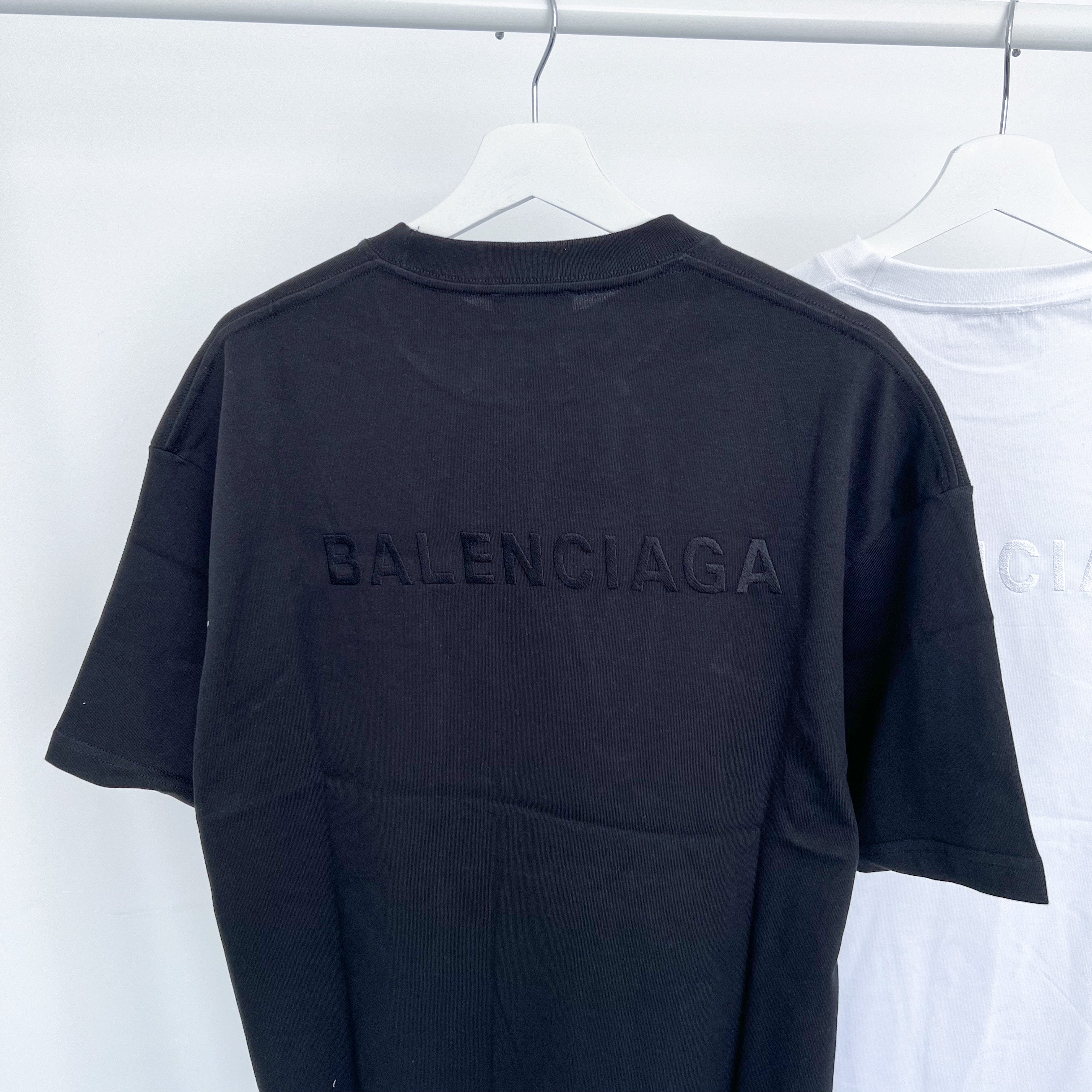 Balenciaga Embroidered Back Logo Tee - Black