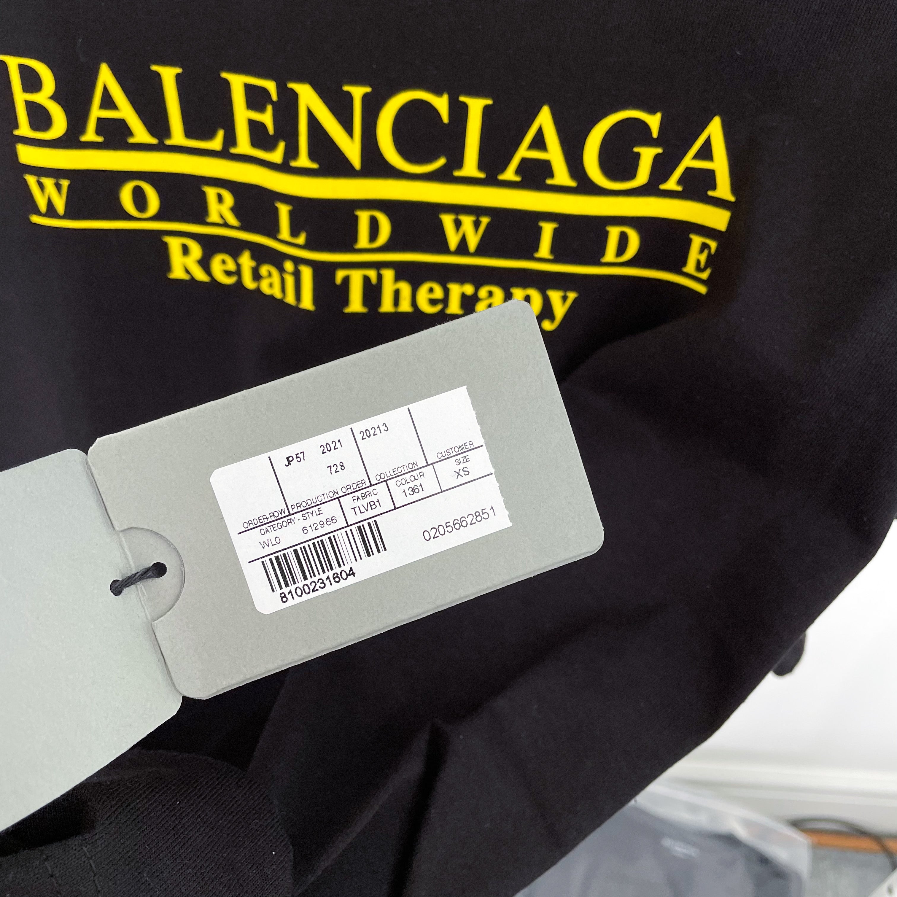 Balenciaga Retail Therapy Tee - Black / Yellow