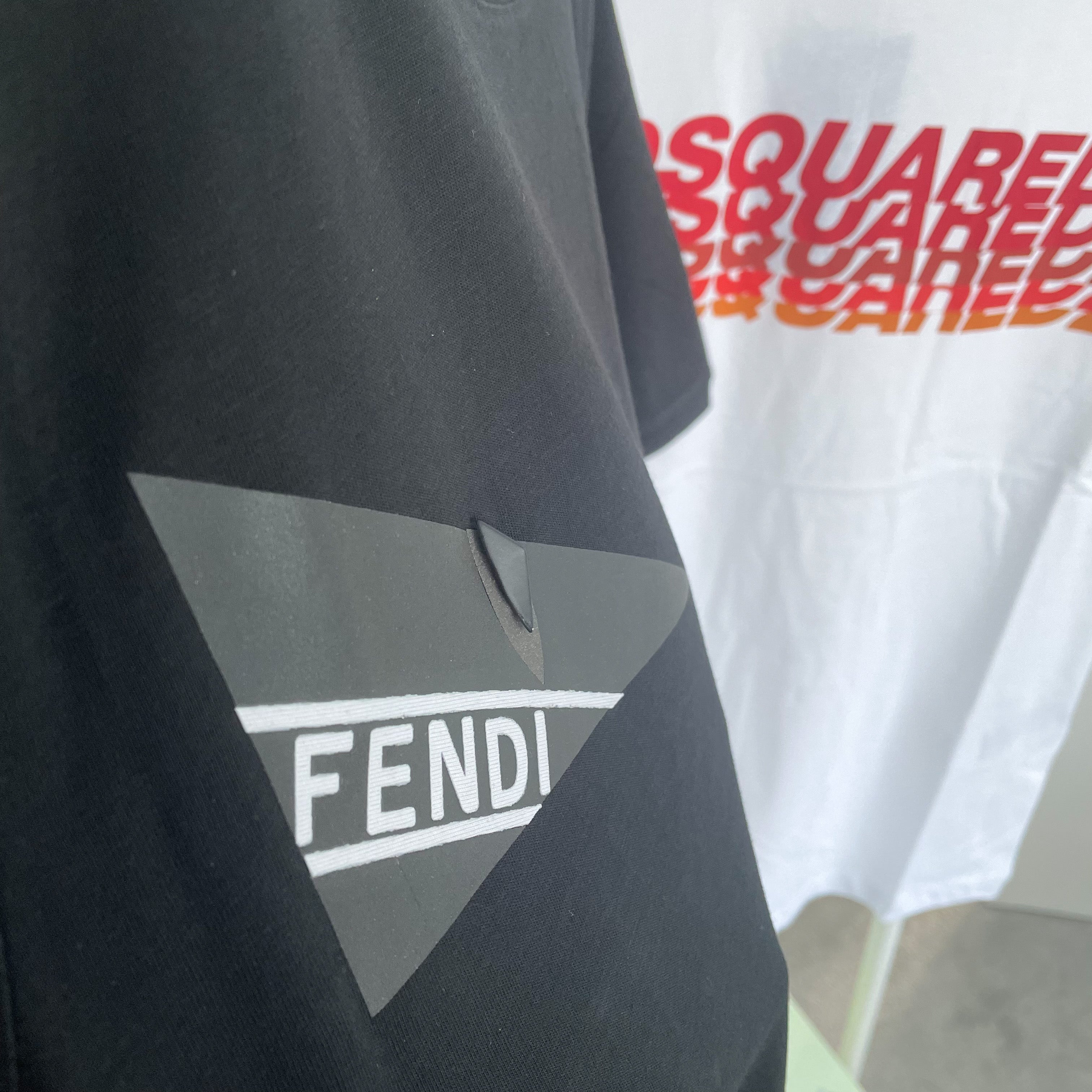 Fendi Eyes Tape Logo Tee