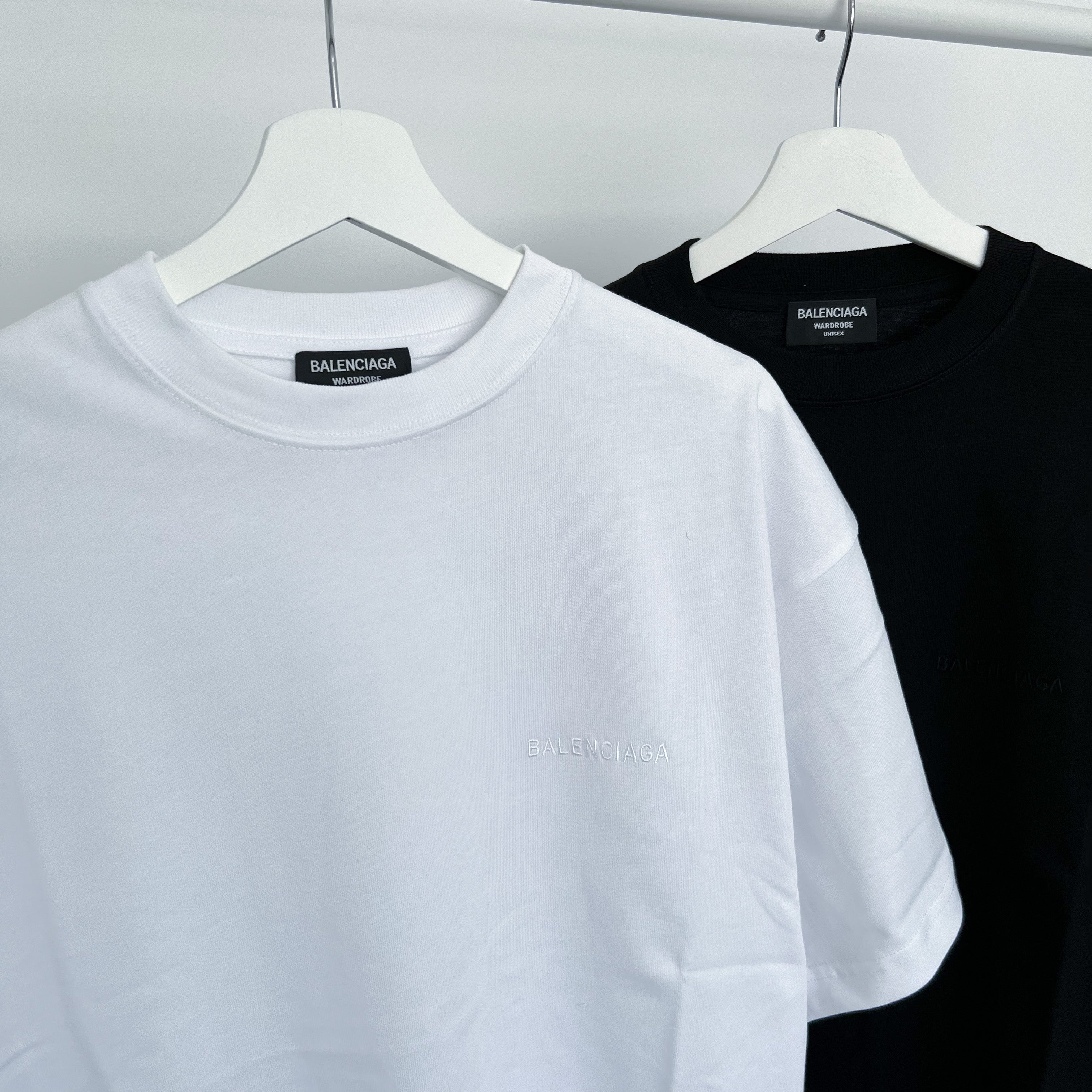 Balenciaga Embroidered Back Logo Tee - White