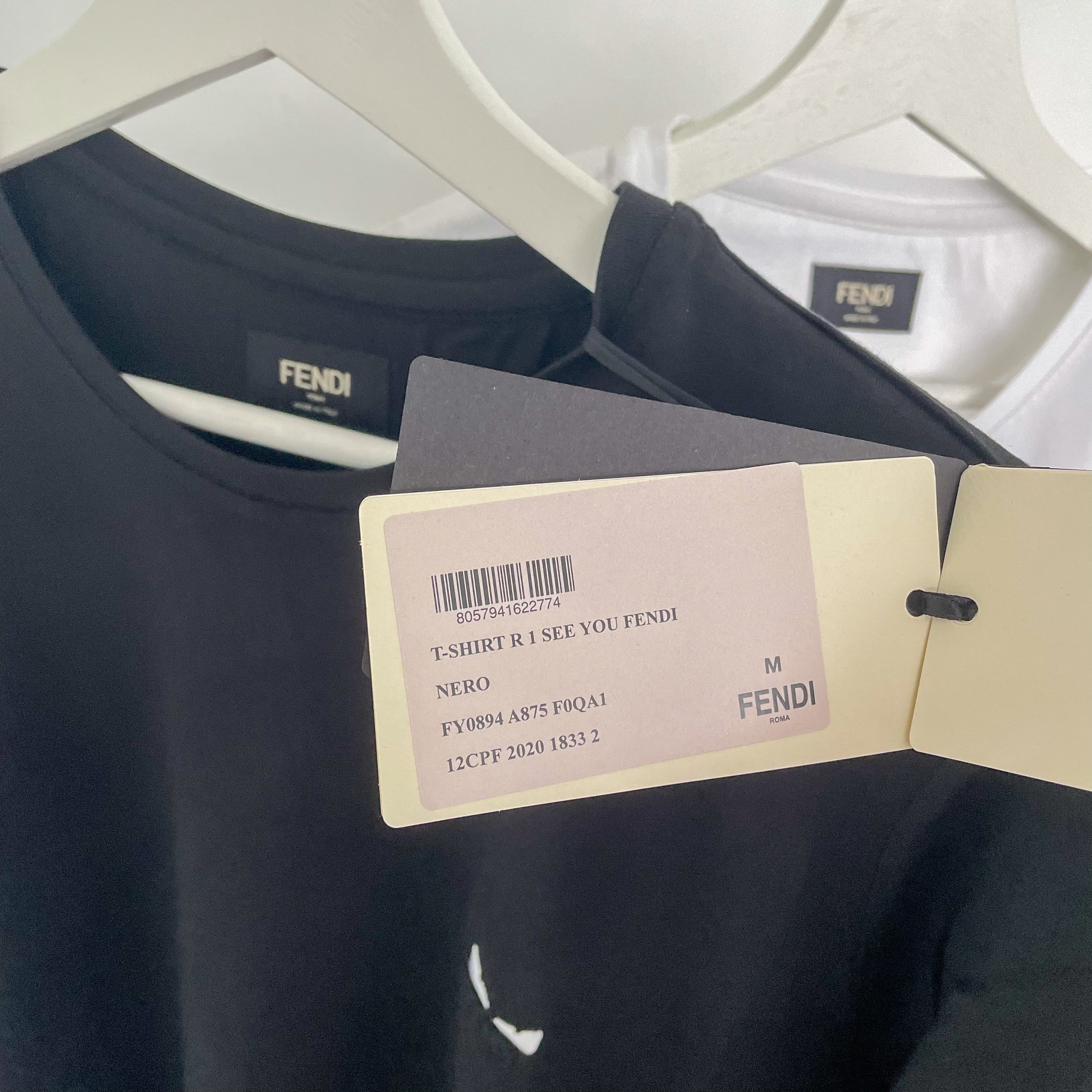 Fendi Mini Embroidered Logo Tee - Black