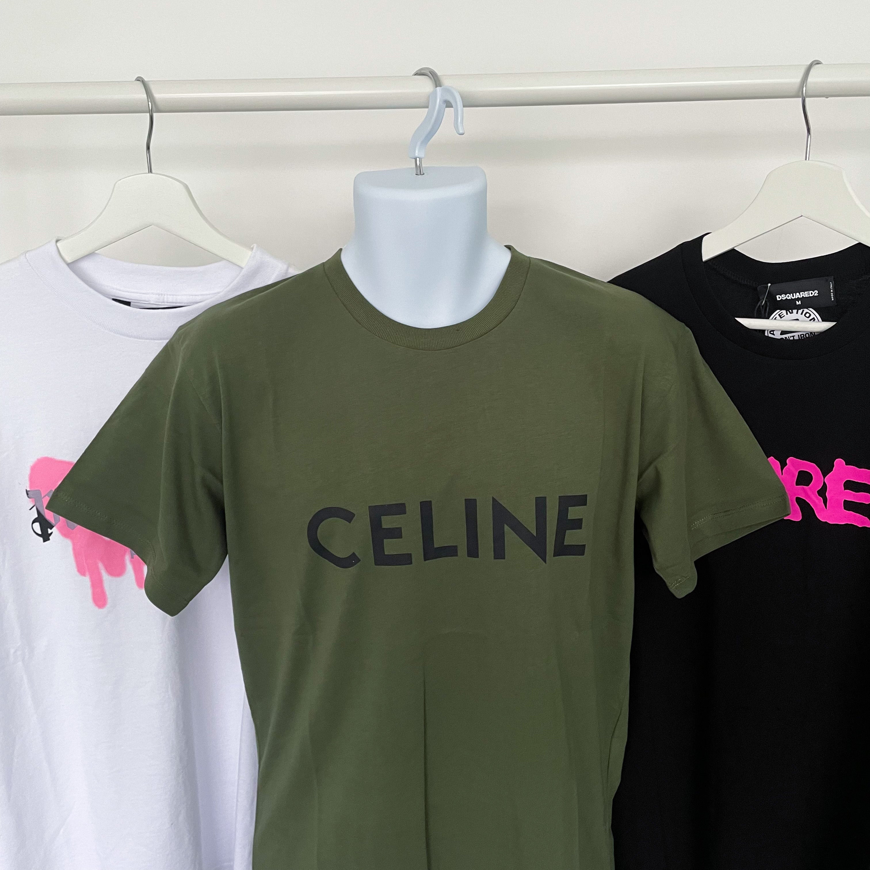 Celine Classic Logo Tee - Khaki