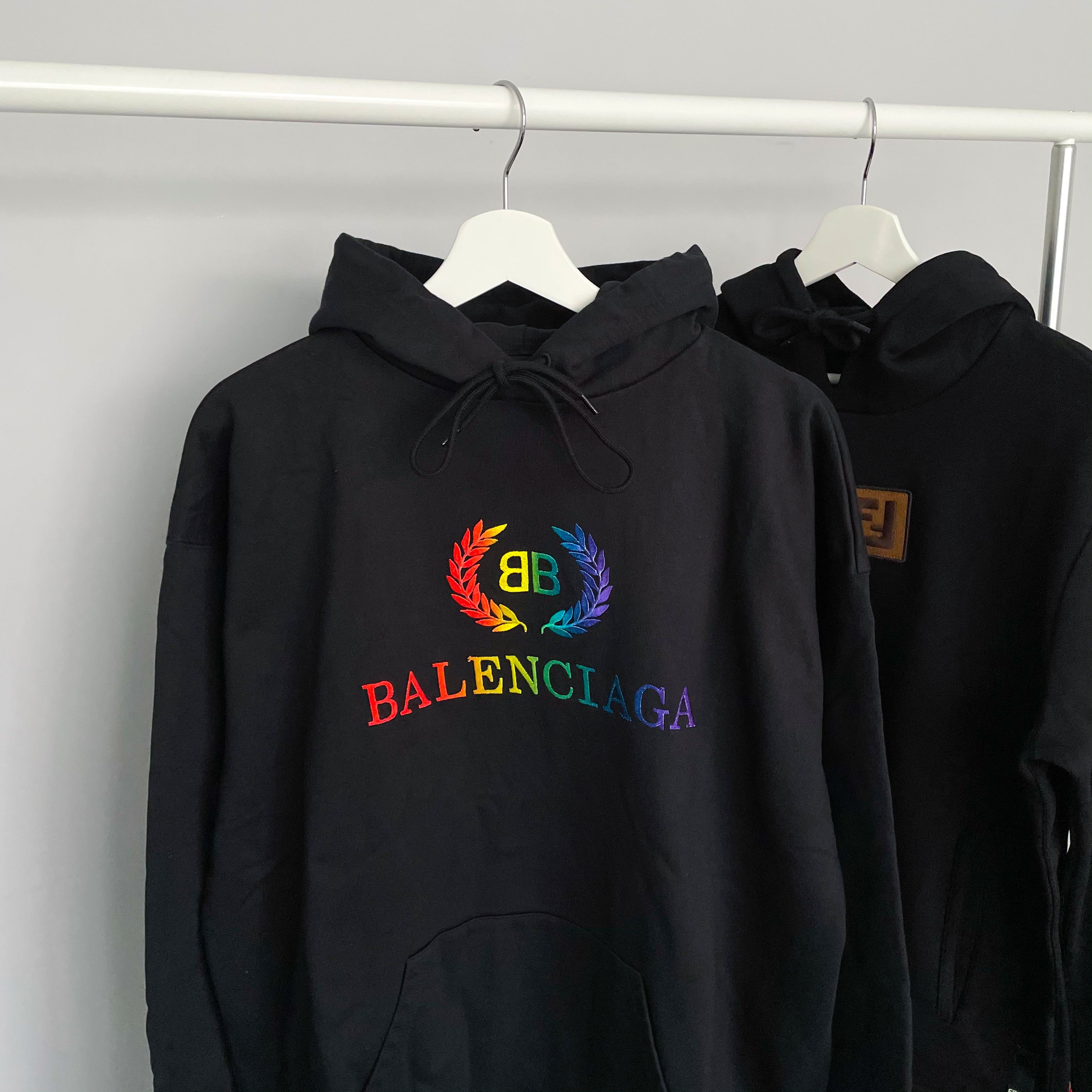 Balenciaga Rainbow Embroidered Hoodie