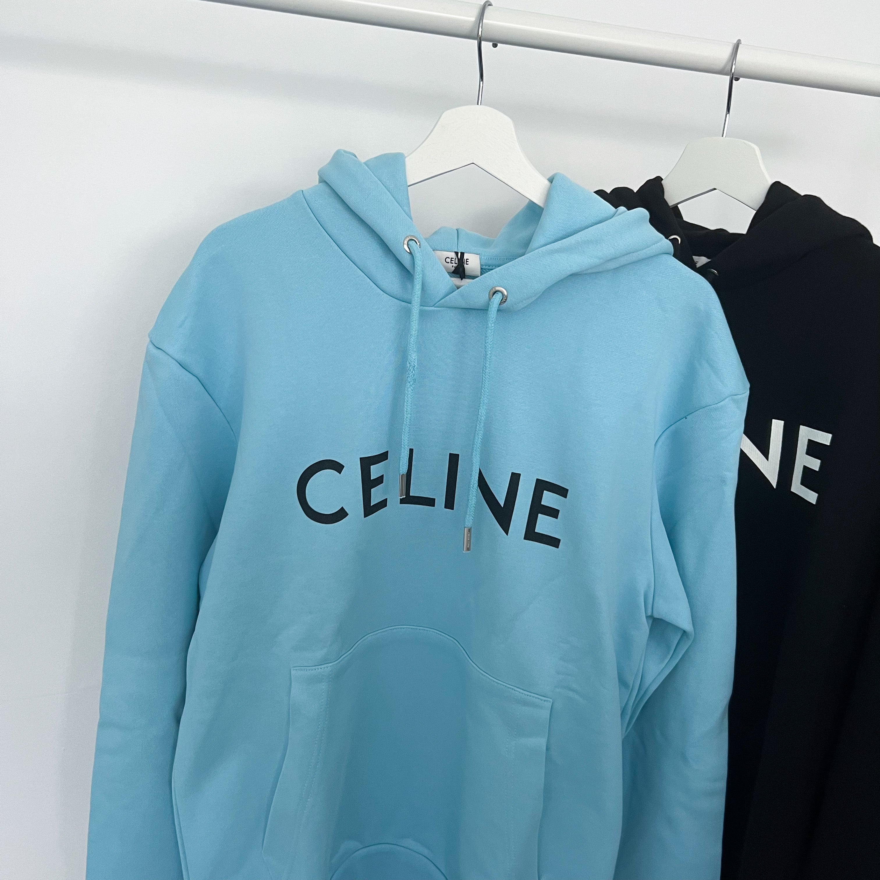 Celine Classic Logo Hoodie - Light Blue