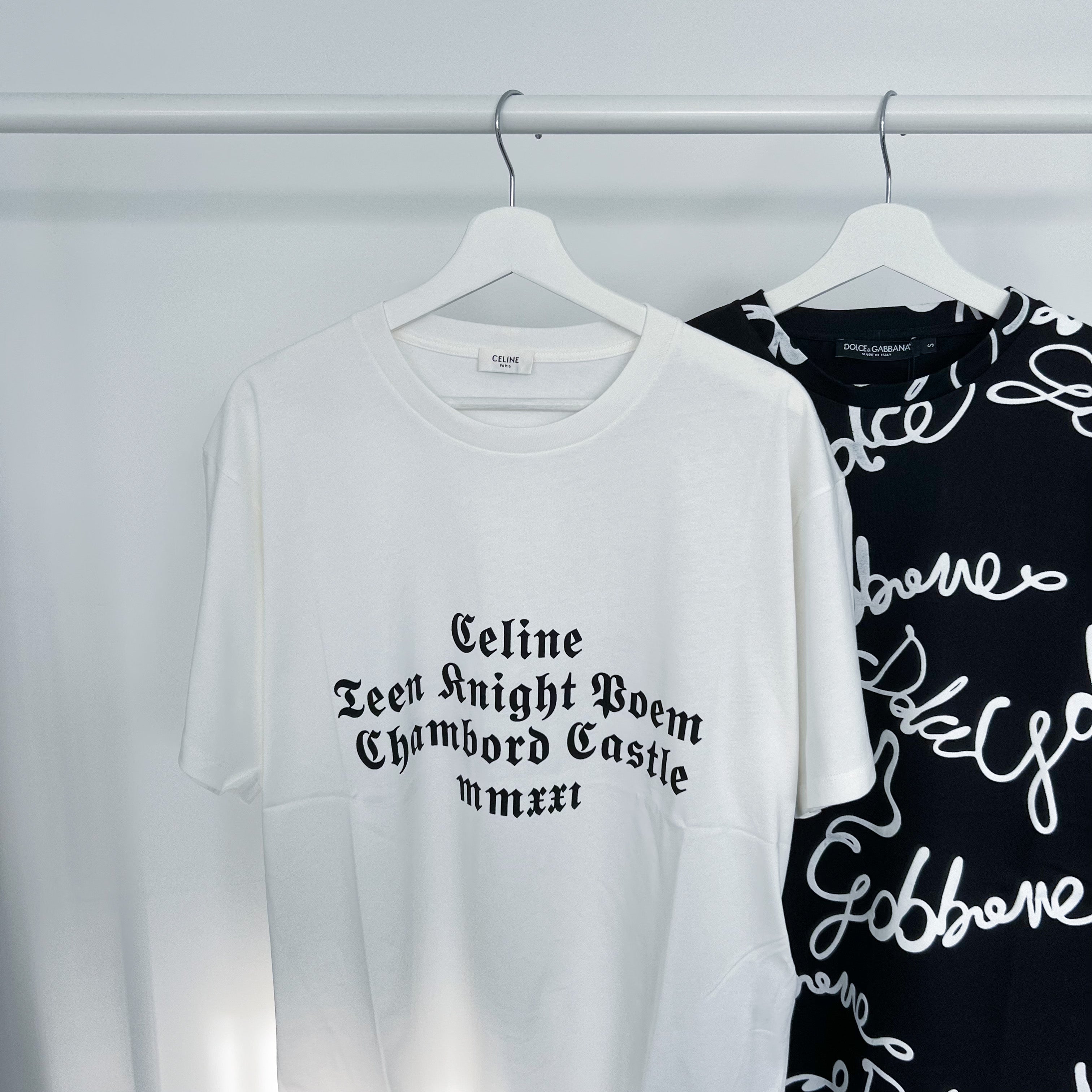 Celine Poem Logo Tee - White