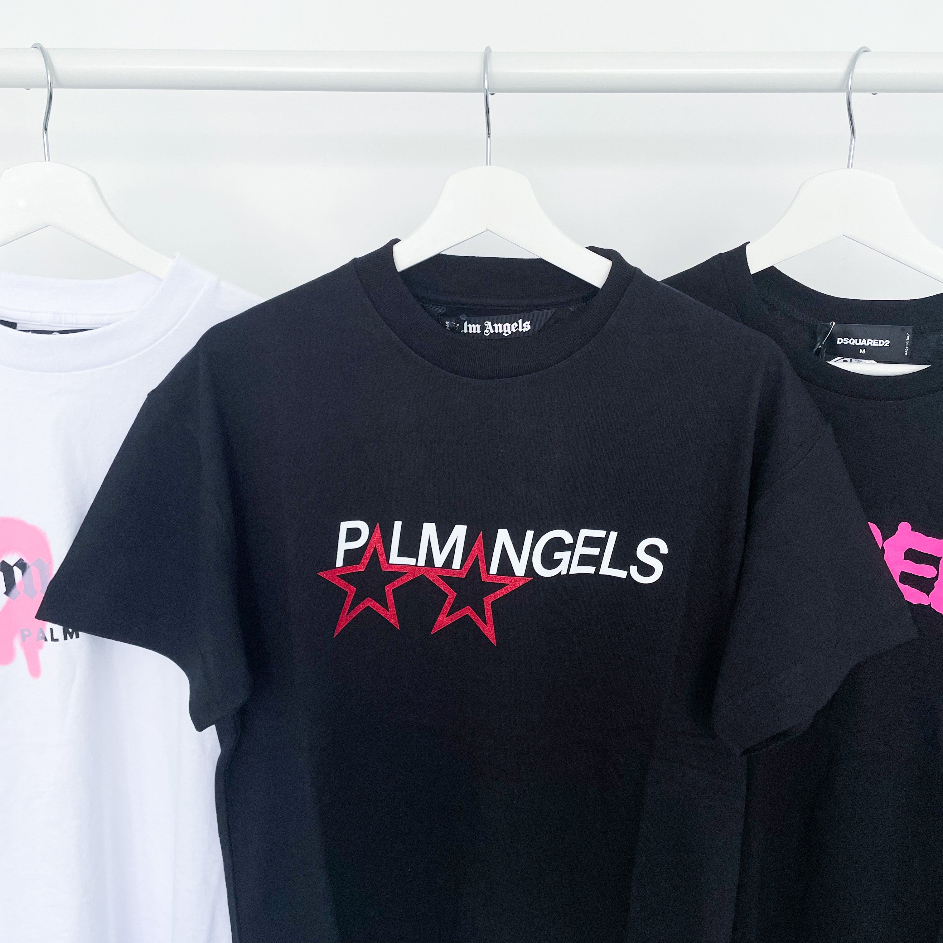 Palm Angels Star Logo Tee - Black