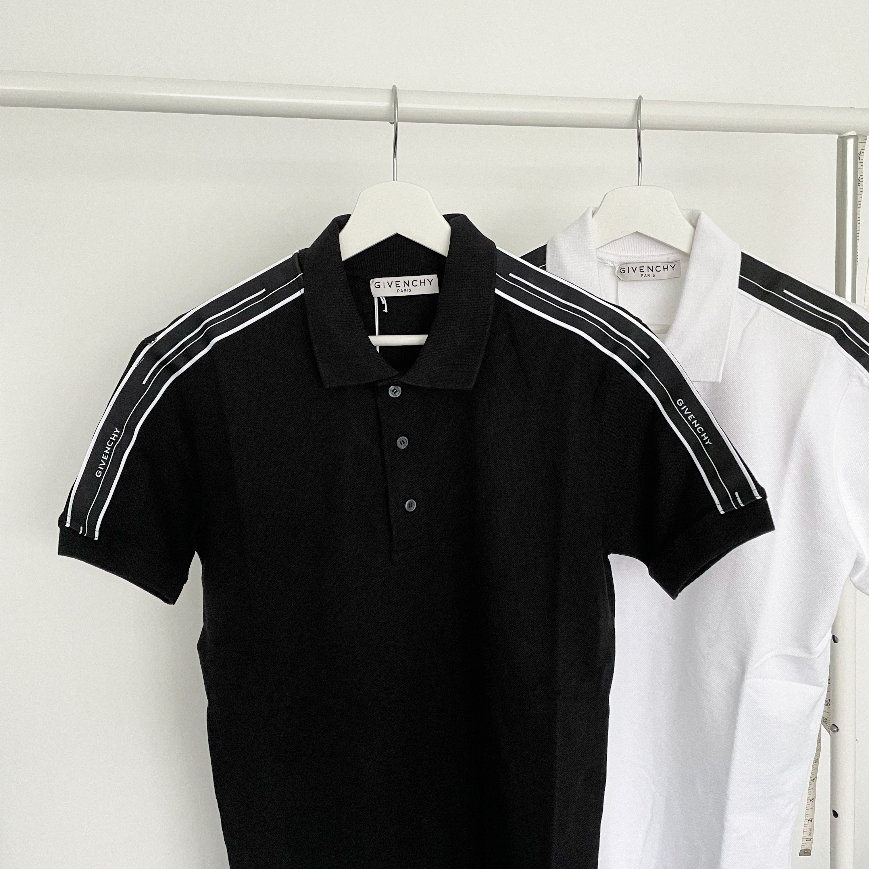 Givenchy Arm Tape Logo Polo Tee - Black