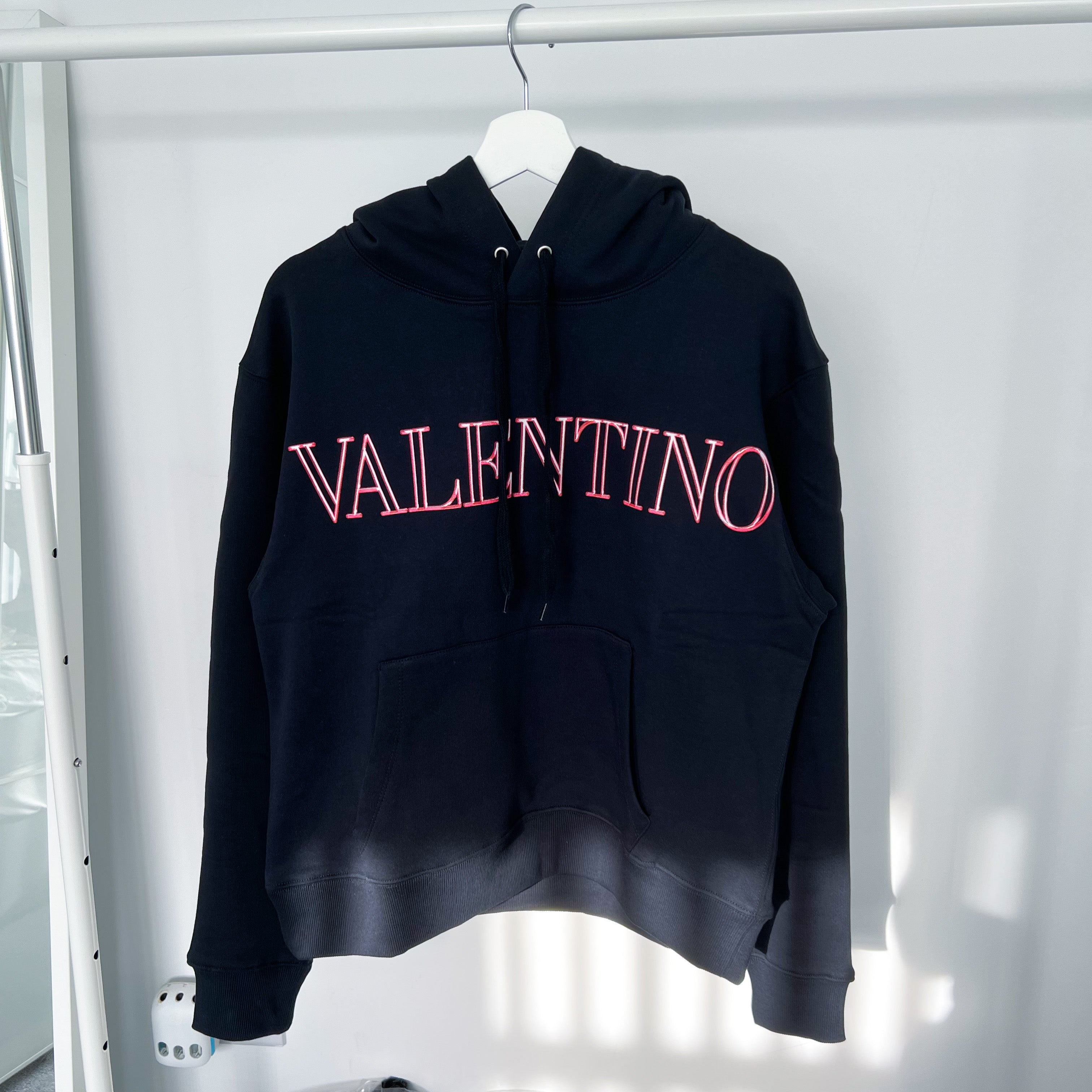 Valentino Neon Logo Hoodie - Black