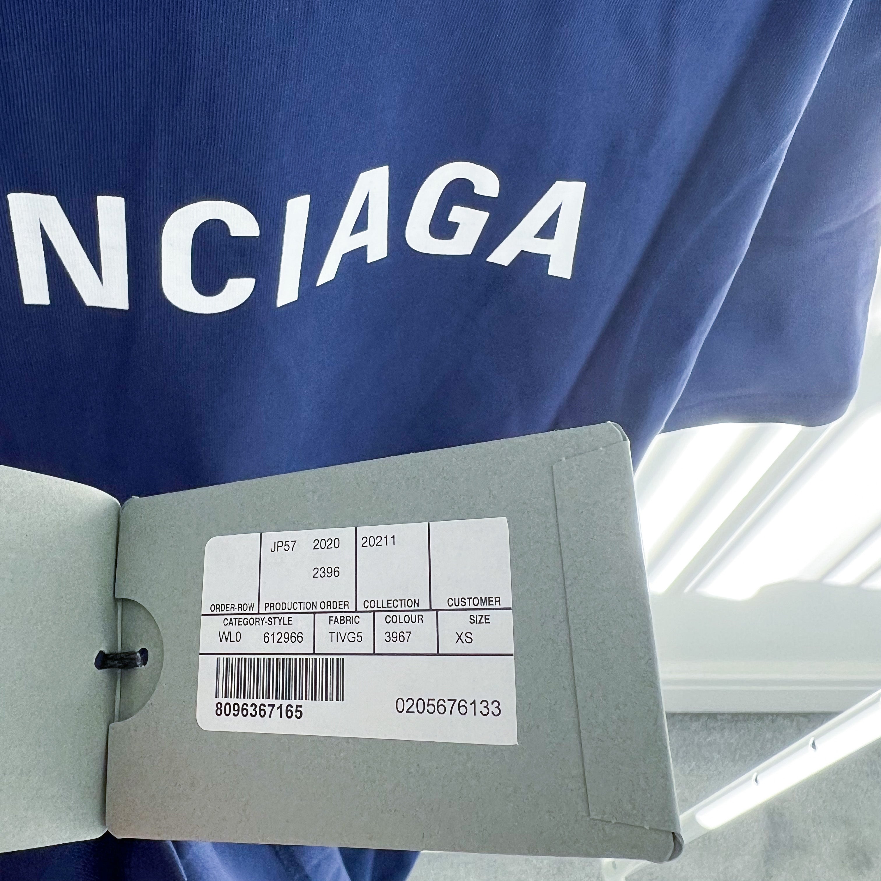 Balenciaga Back Logo Tee - Navy