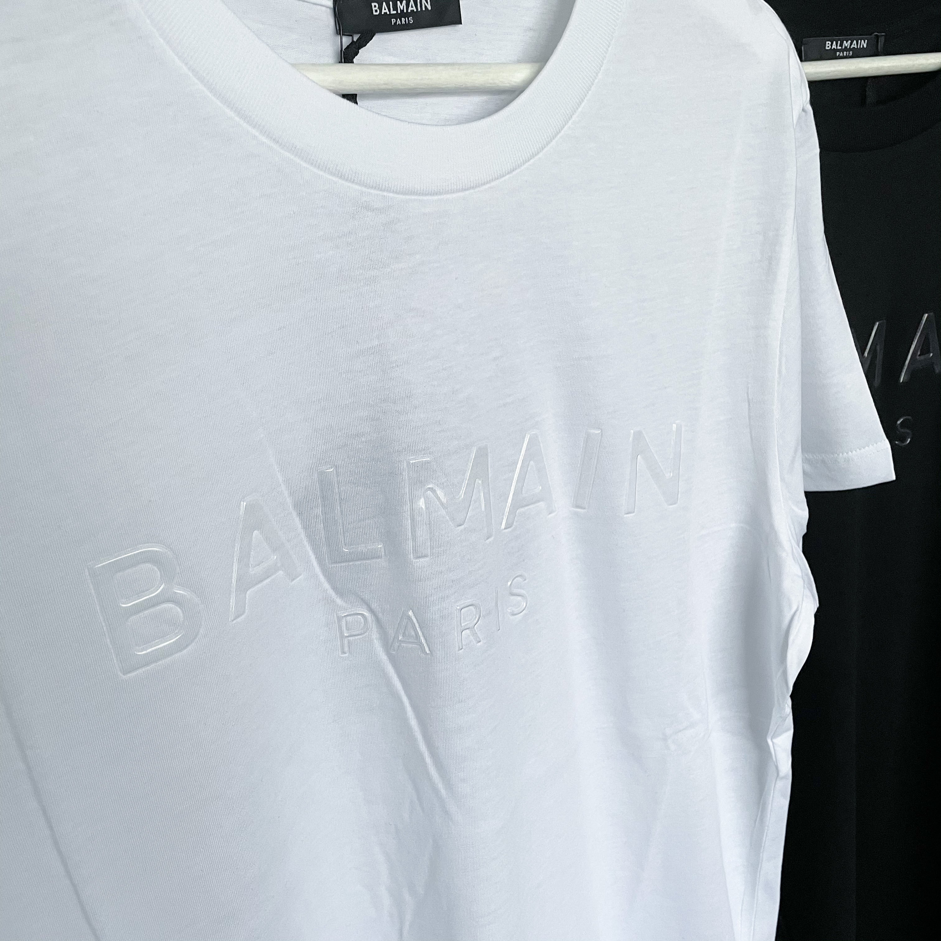 Balmain Silicone Logo Tee - White/White